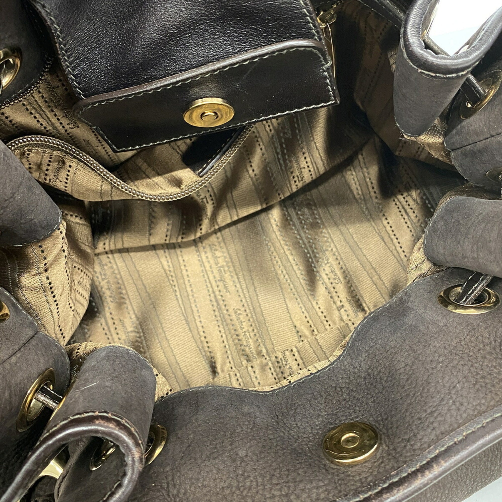 Salvatore Ferragamo Brown Leather Handbag (Pre-Owned)