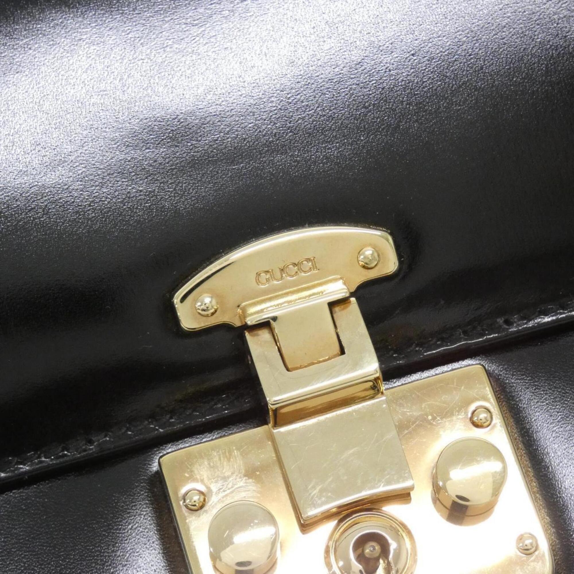 Gucci Black Leather Handbag (Pre-Owned)