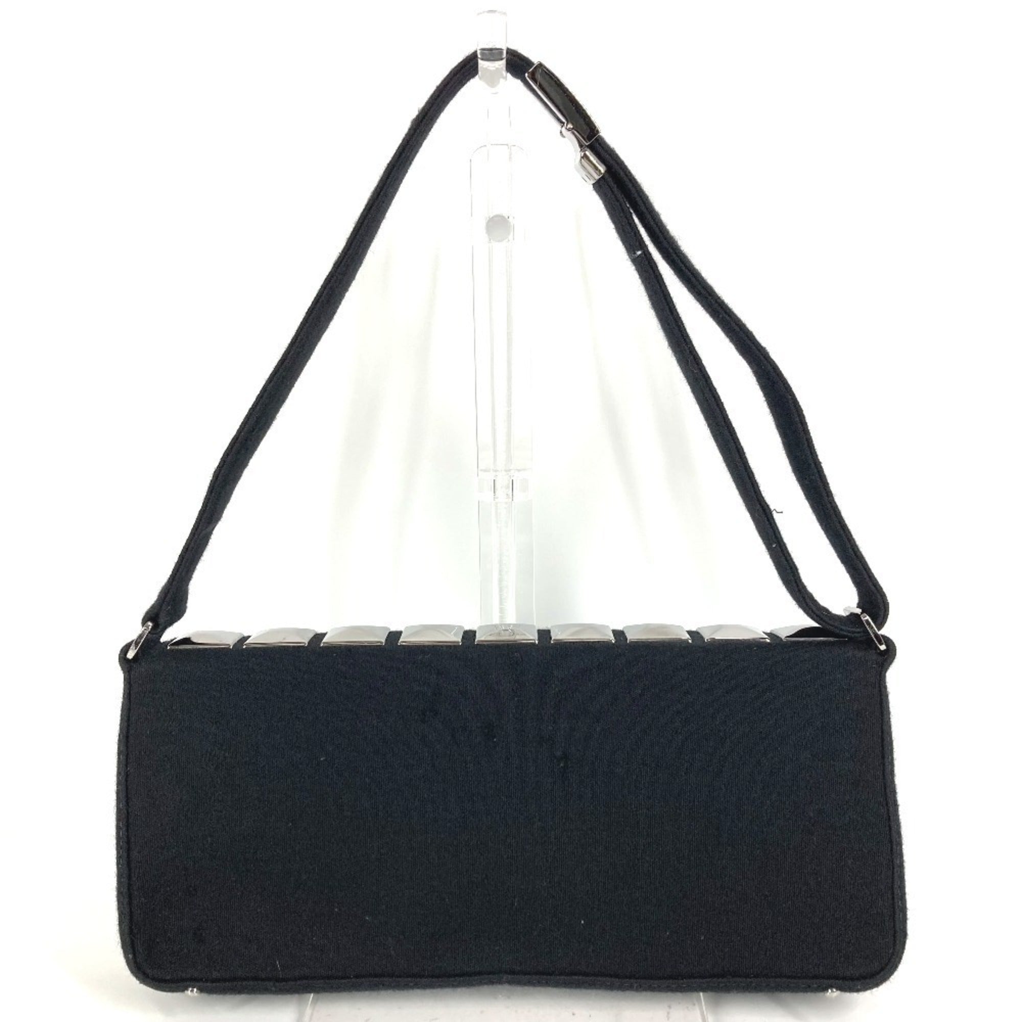 Chanel Black Cotton Shoulder Bag (Pre-Owned)