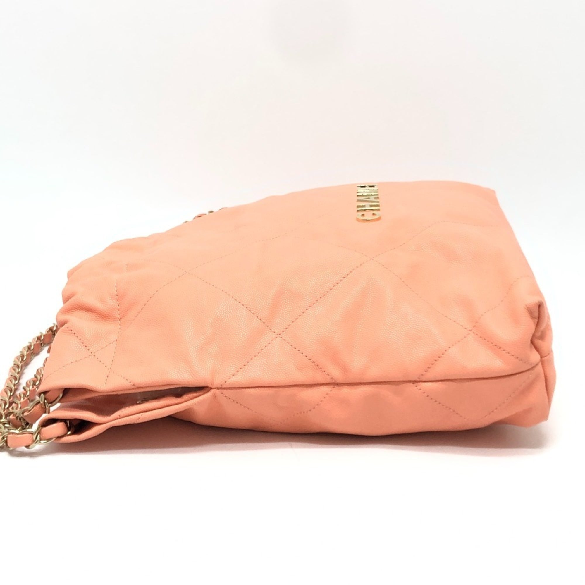 Chanel Matelasse Coral Pink Grained Calfskin Handbag Shoulder Bag (Pre-Owned)