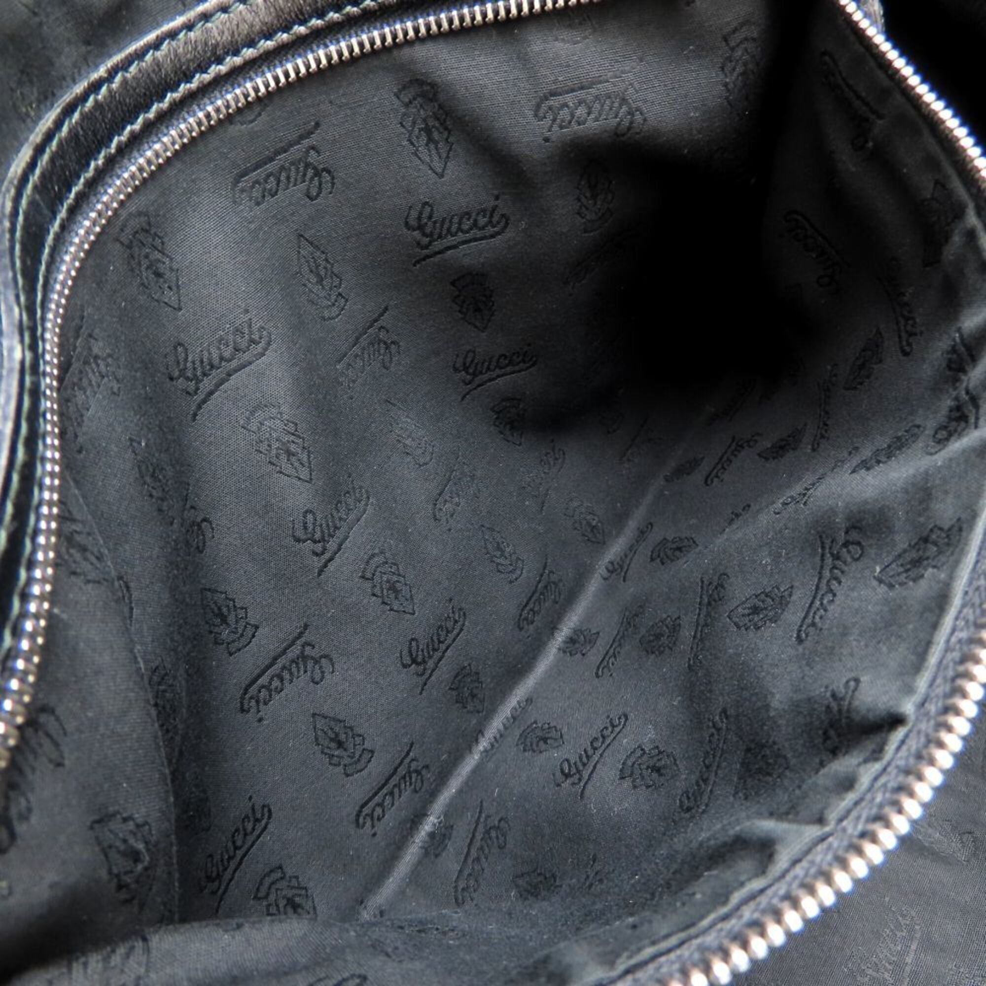 Gucci Beige Black Gg Canvas Leather Tote Bag (Pre-Owned)