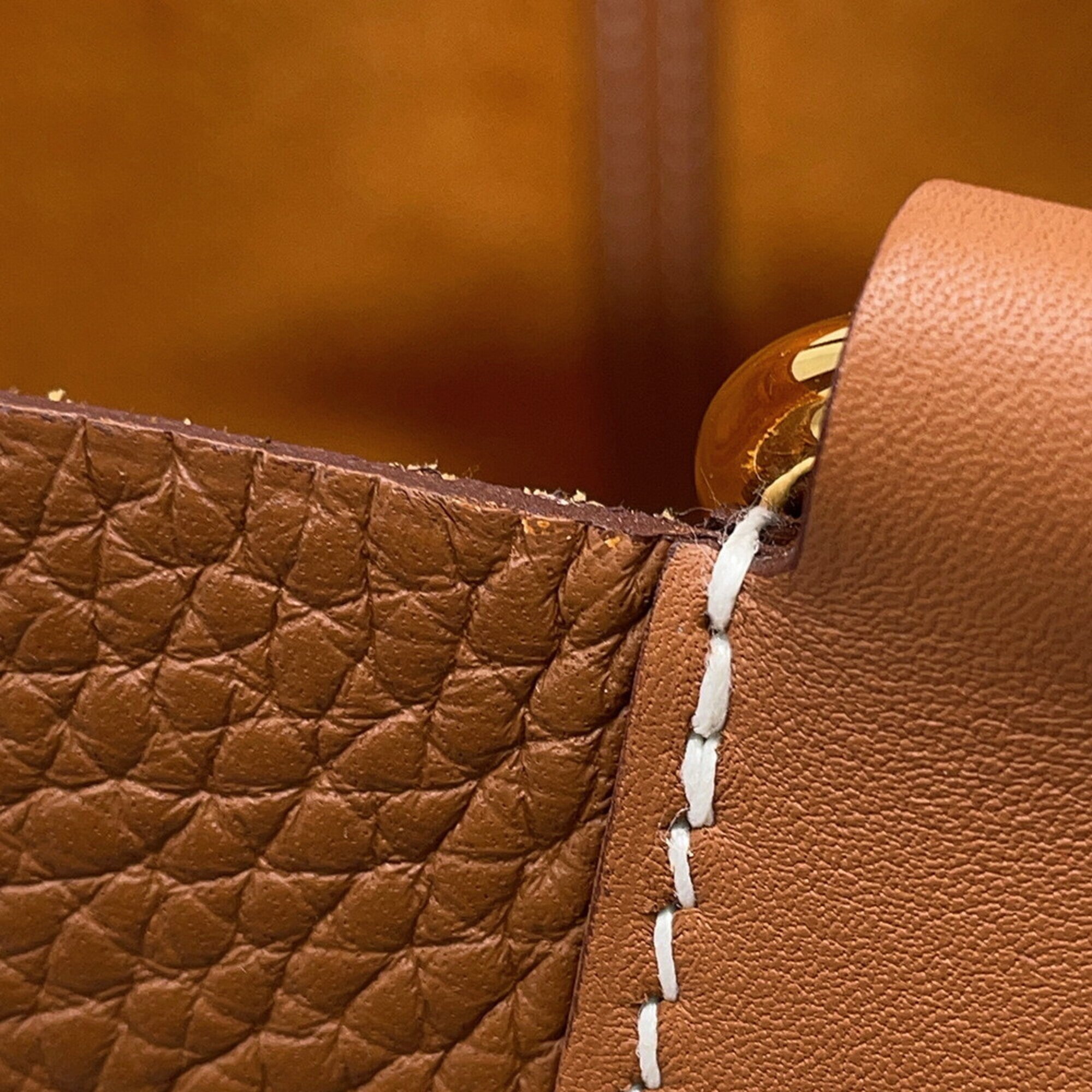 Hermes Gold Taurillon Clemence Leather Tote Bag (Pre-Owned)