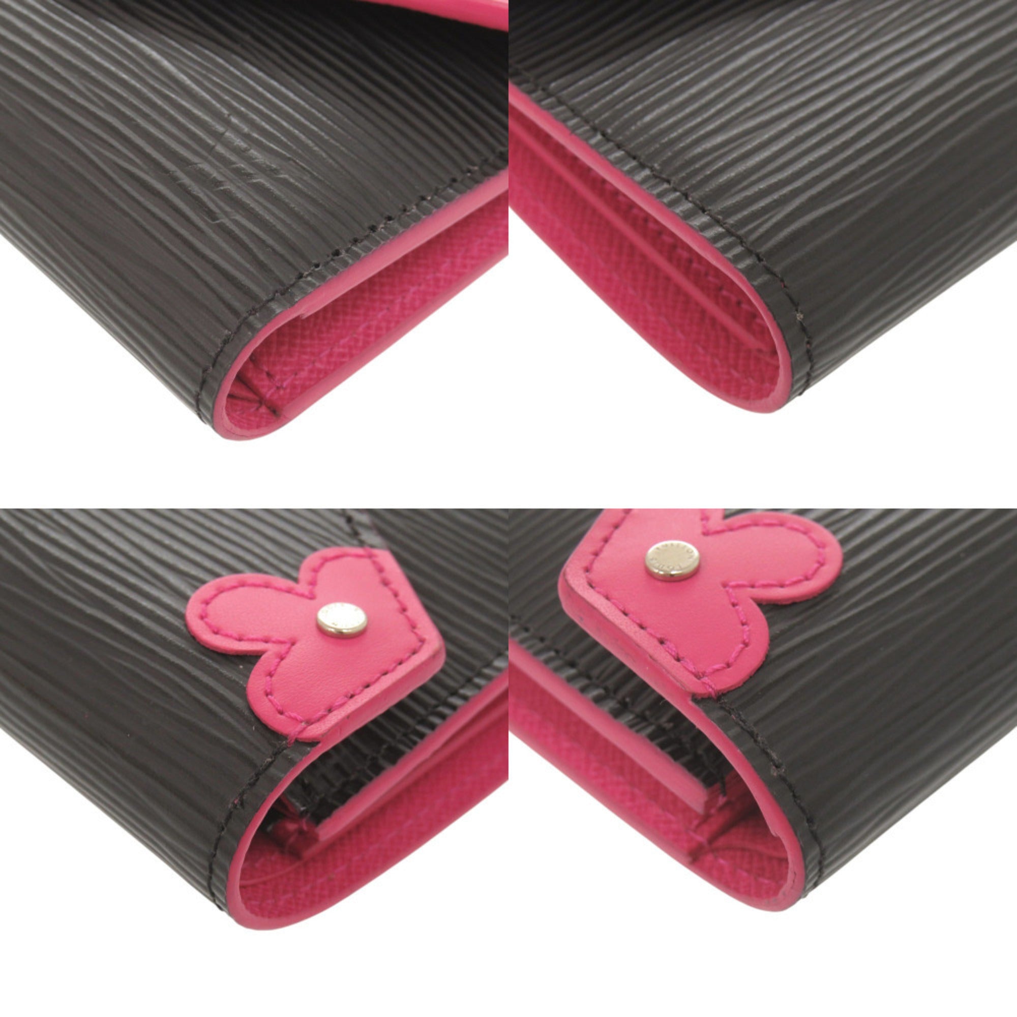 Louis Vuitton Black Pink Epi Leather Wallet (Tri-Fold) (Pre-Owned)