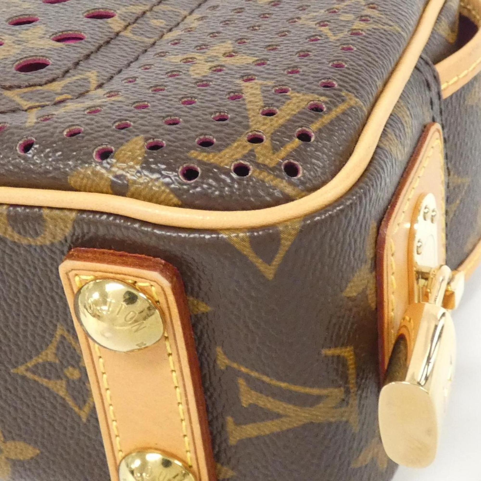 Louis Vuitton Monogram Perfo Fuchsia Marron Coated Canvas Shoulder Bag (Pre-Owned)