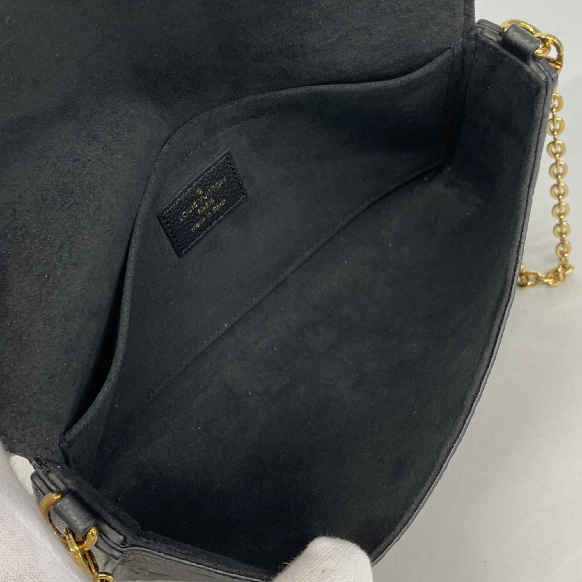 Louis Vuitton Noir Chain/Shoulder Wallet (Pre-Owned)