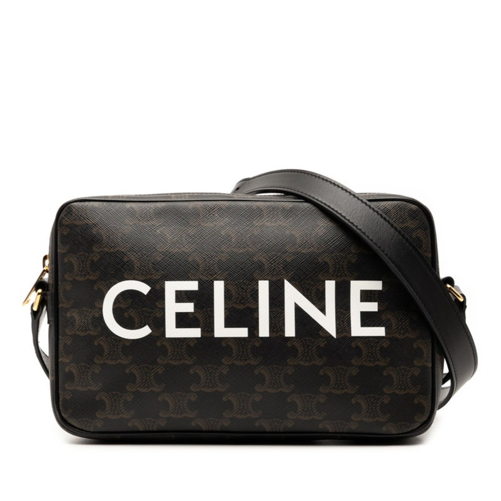 Celine Black Brown Pvc Leather Shoulder Bag (Pre-Owned)