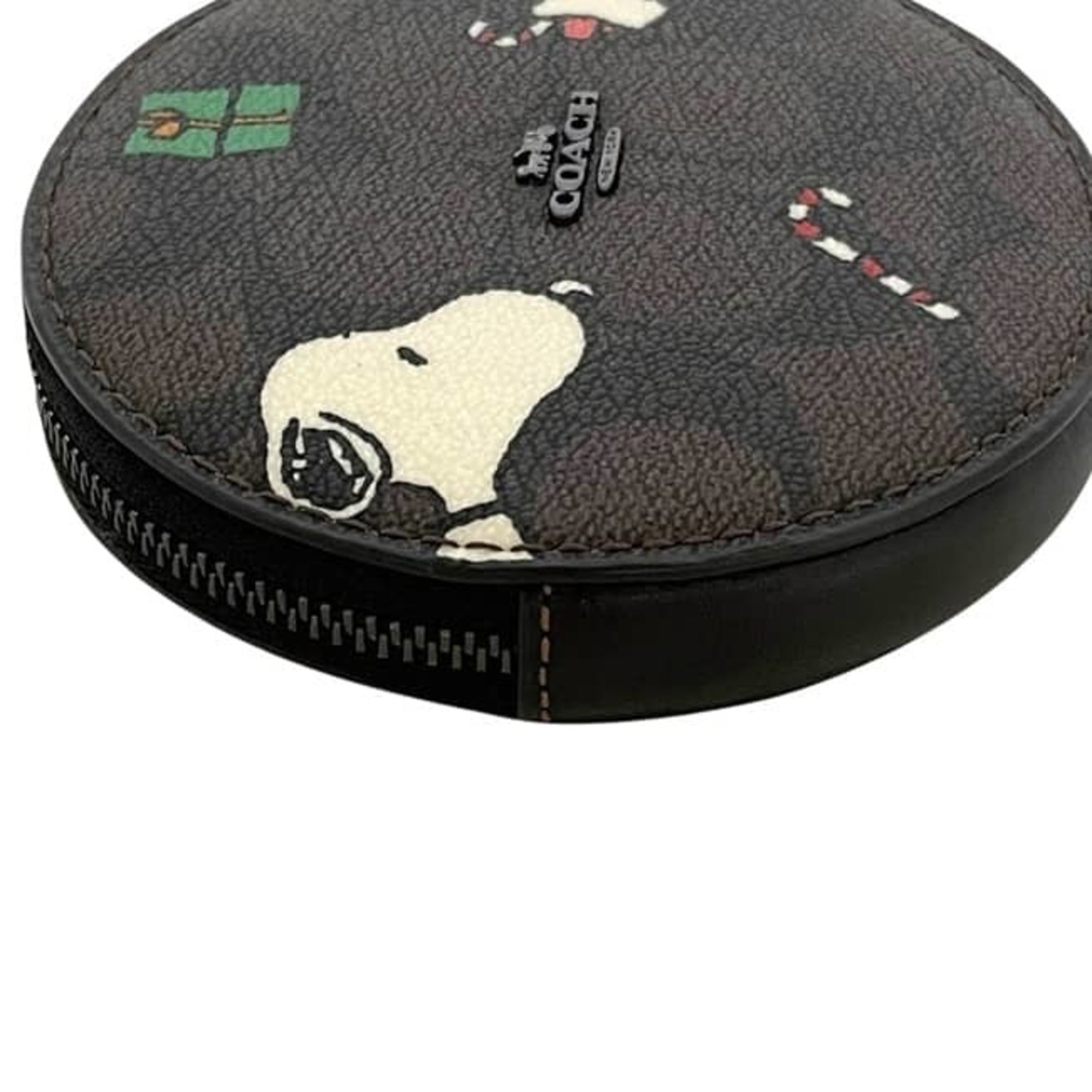 Coach Black Brown Pvc Leather Coin Purse/Coin Case (Pre-Owned)
