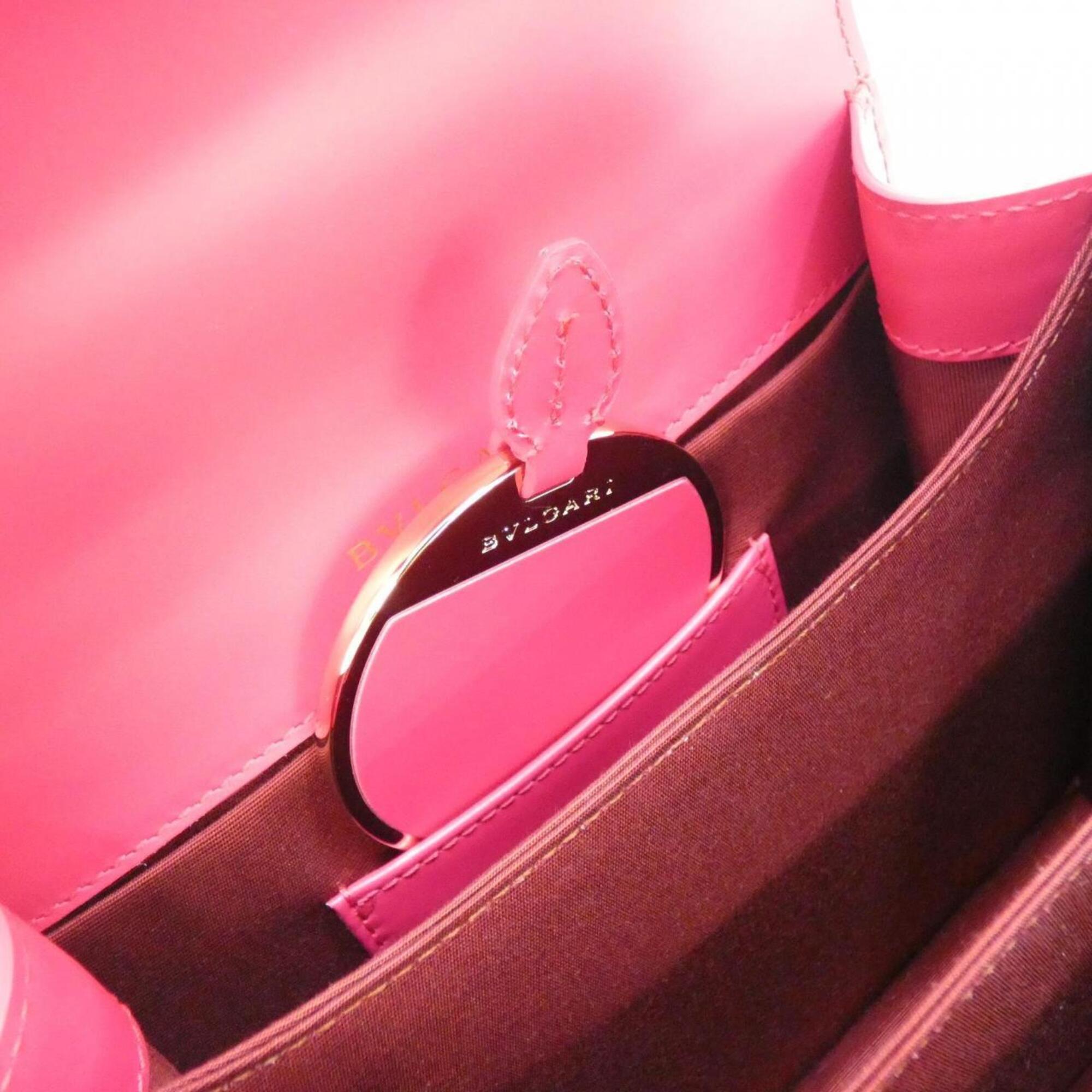 Bvlgari Pink Leather Handbag (Pre-Owned)