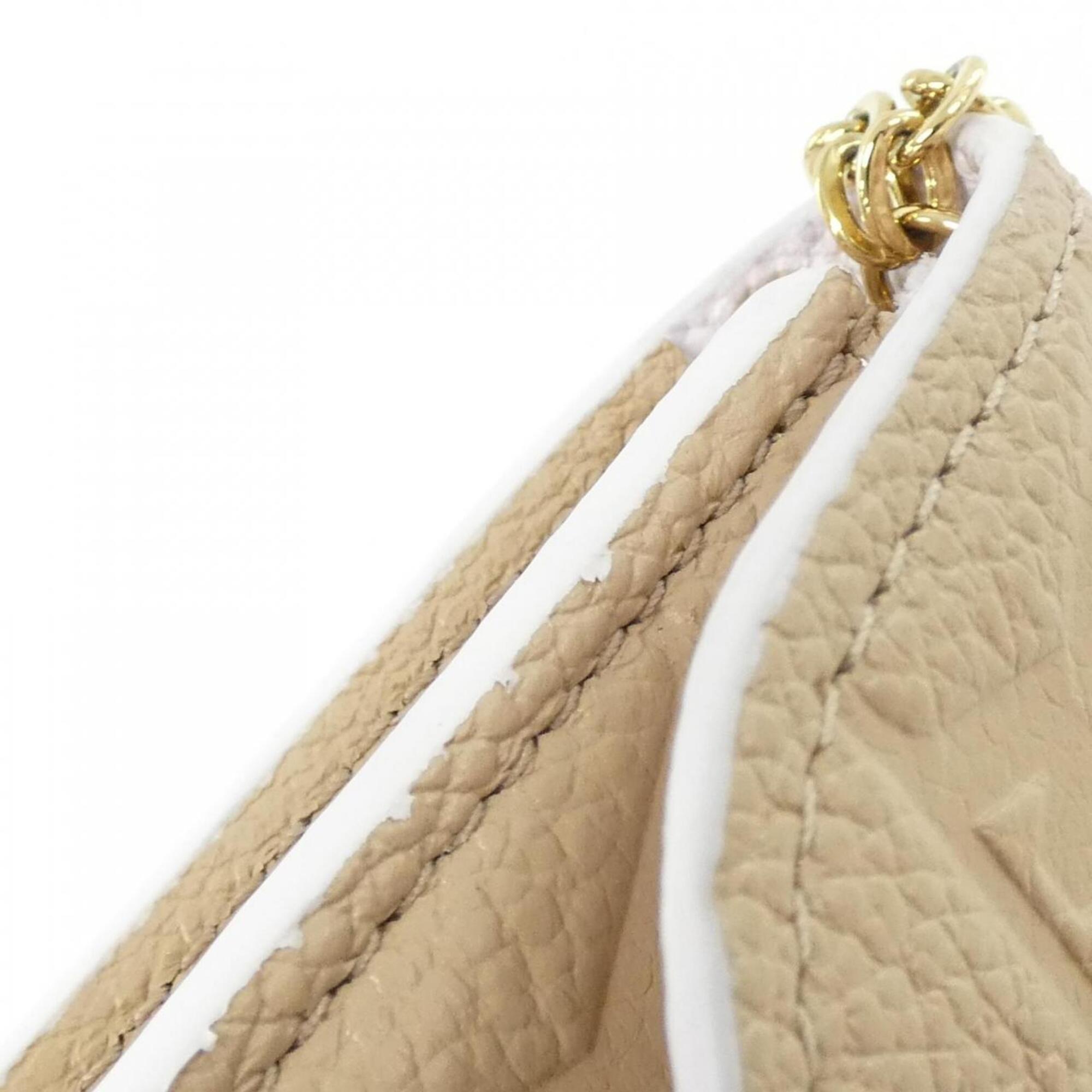 Louis Vuitton Beige Leather Coin Purse/Coin Case (Pre-Owned)