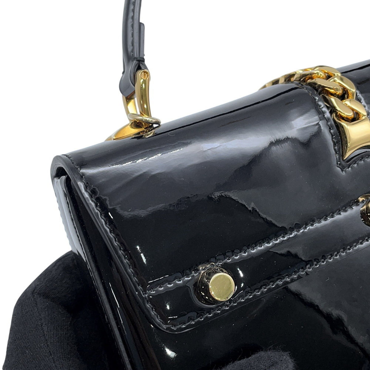 Gucci Black Leather Handbag Shoulder Bag (Pre-Owned)