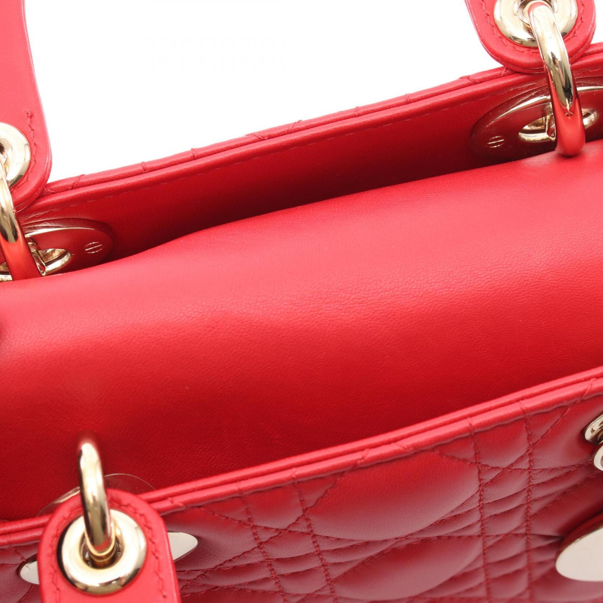Christian Dior Red Color Leather Handbag (Pre-Owned)