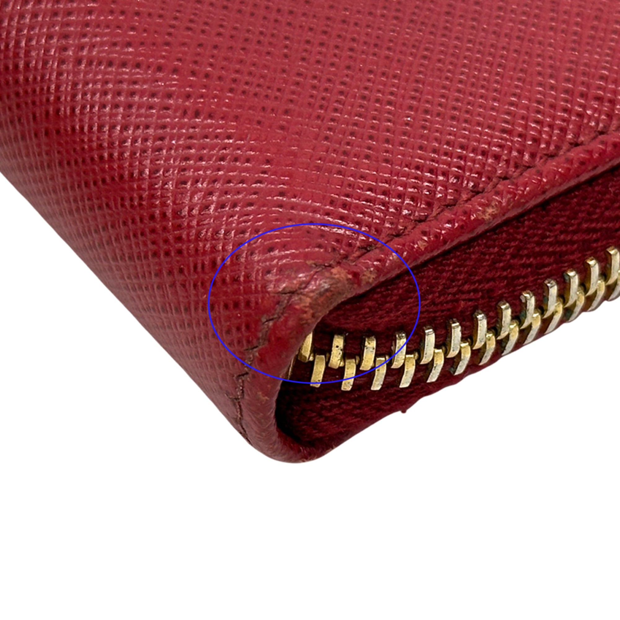 Prada Red Color Saffiano Coin Purse/Coin Case (Pre-Owned)
