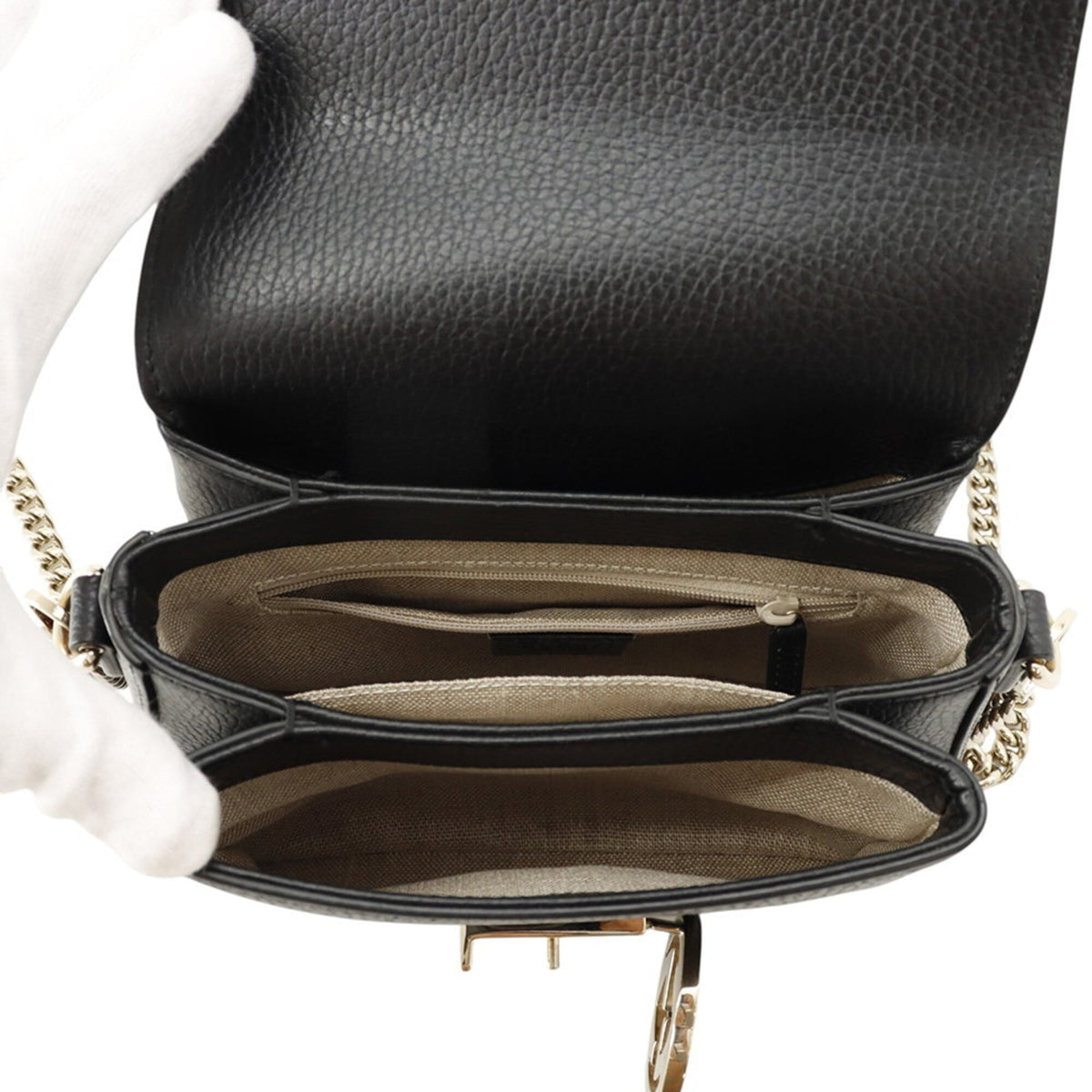 Gucci Black Leather Handbag Shoulder Bag (Pre-Owned)