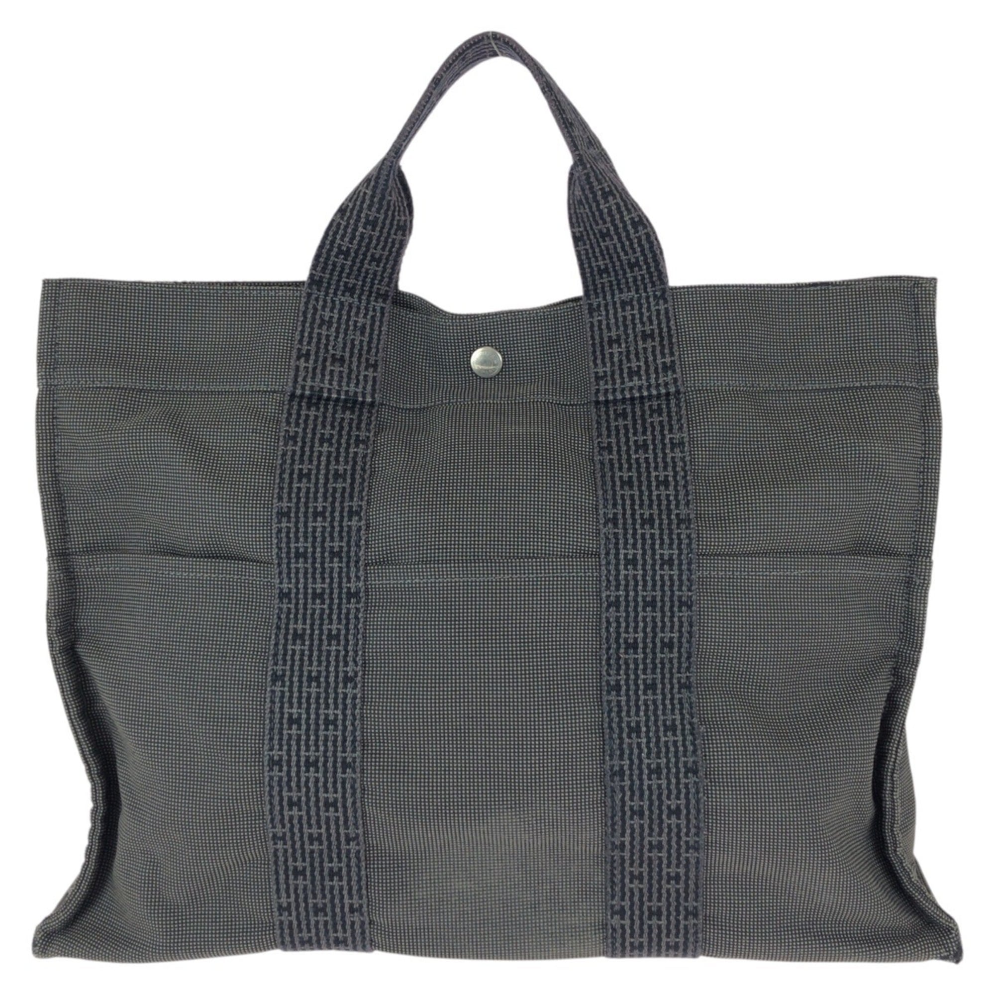 Hermes Gray Canvas Tote Bag (Pre-Owned)
