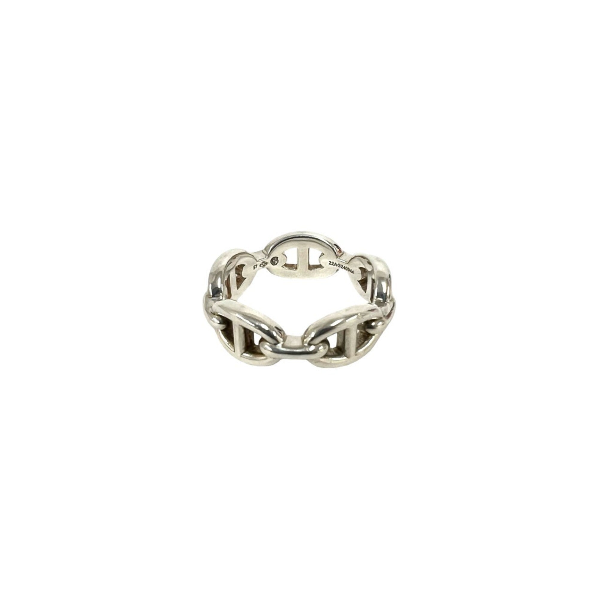 Hermes Silver Silver 925 Band Ring (Pre-Owned)