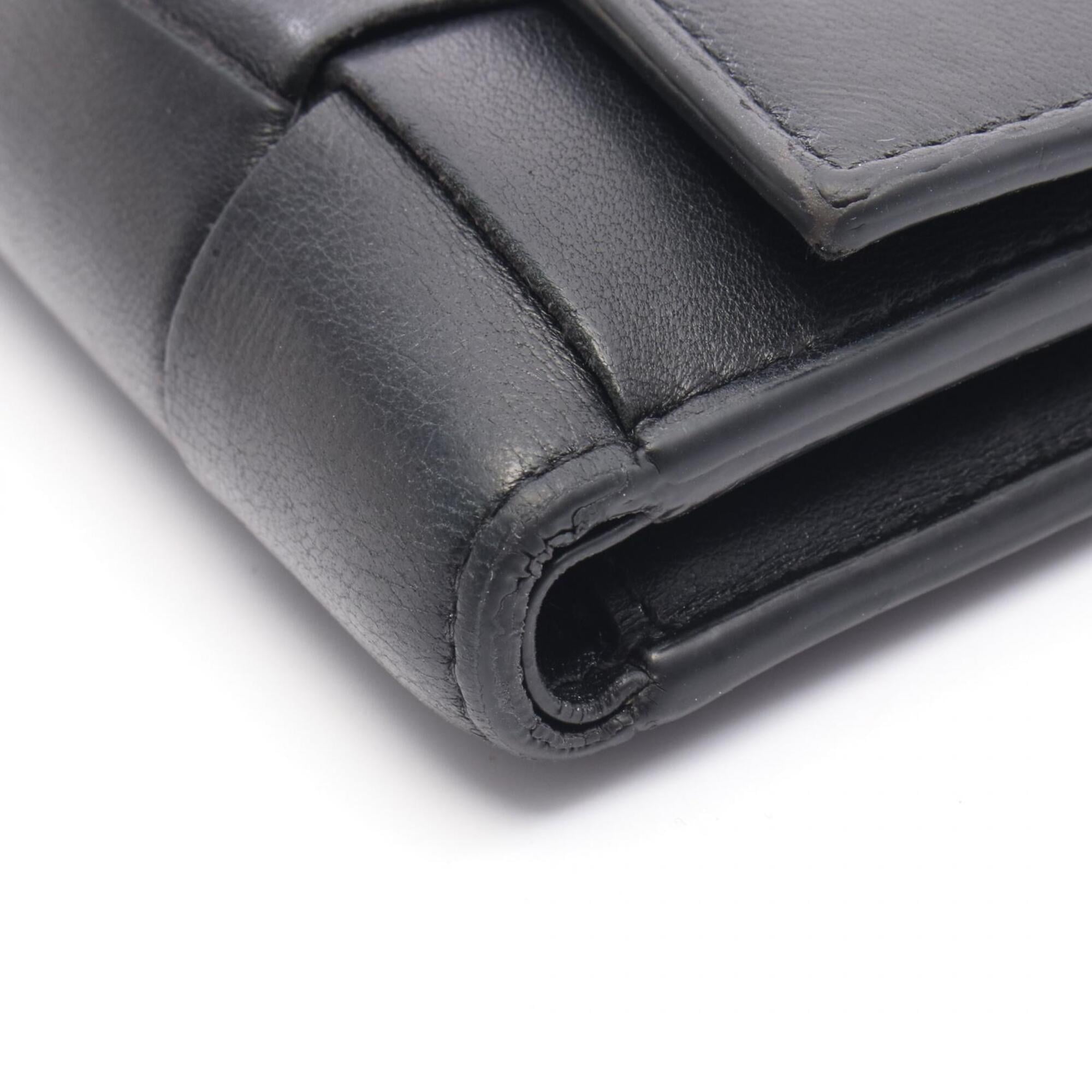 Bottega Veneta Black Intrecciato Wallet (Tri-Fold) (Pre-Owned)