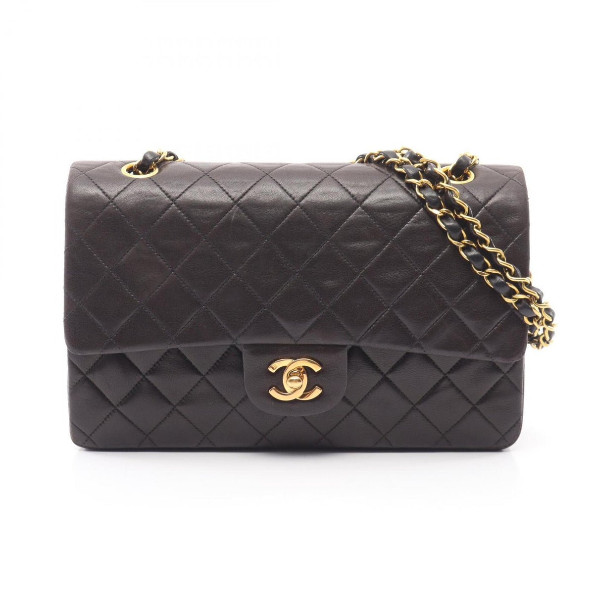 Chanel Black Leather Handbag Shoulder Bag (Pre-Owned)
