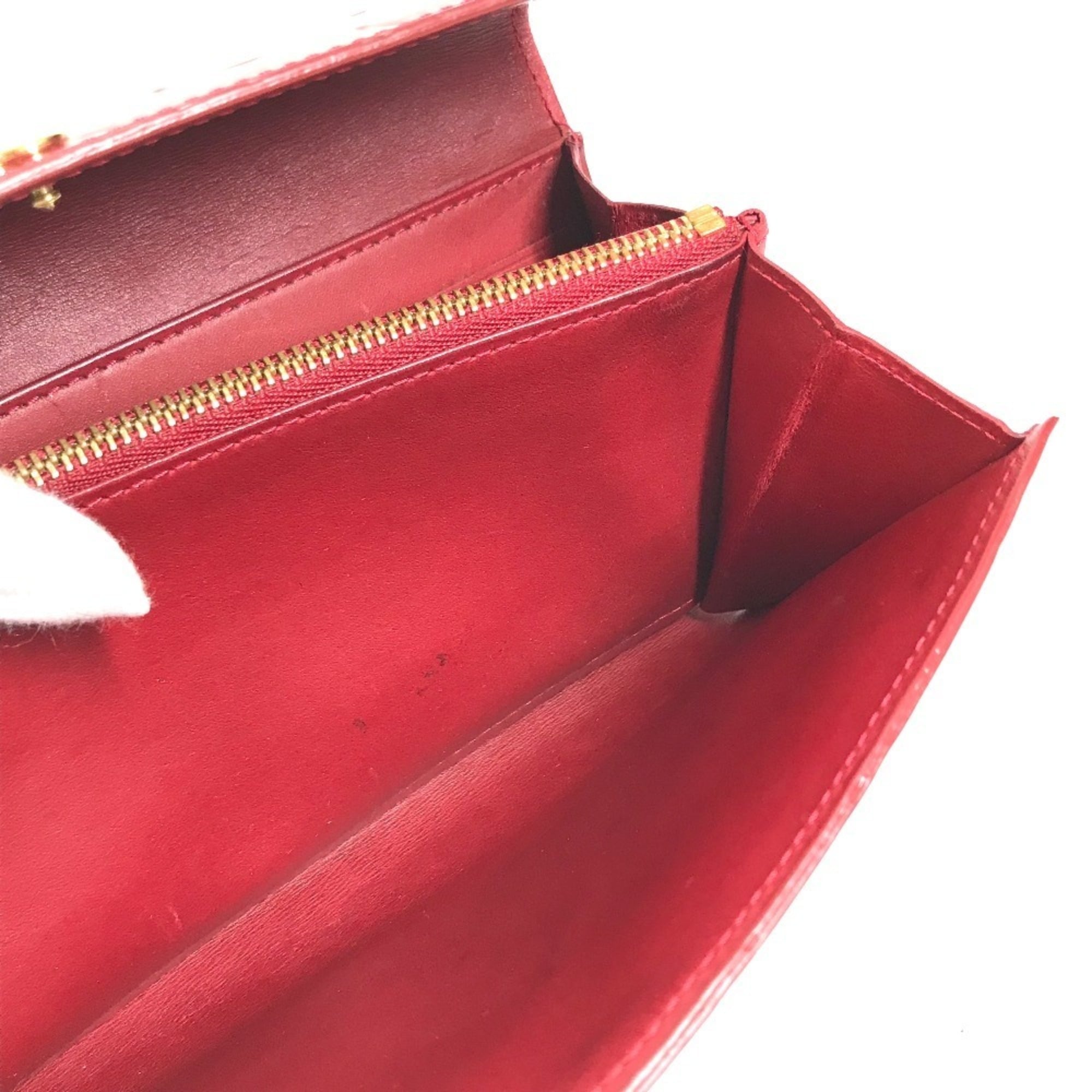 Louis Vuitton Monogram Vernis Pomme D'amour Red Color Monogram Vernis Long Wallet (Bi-Fold) (Pre-Owned)