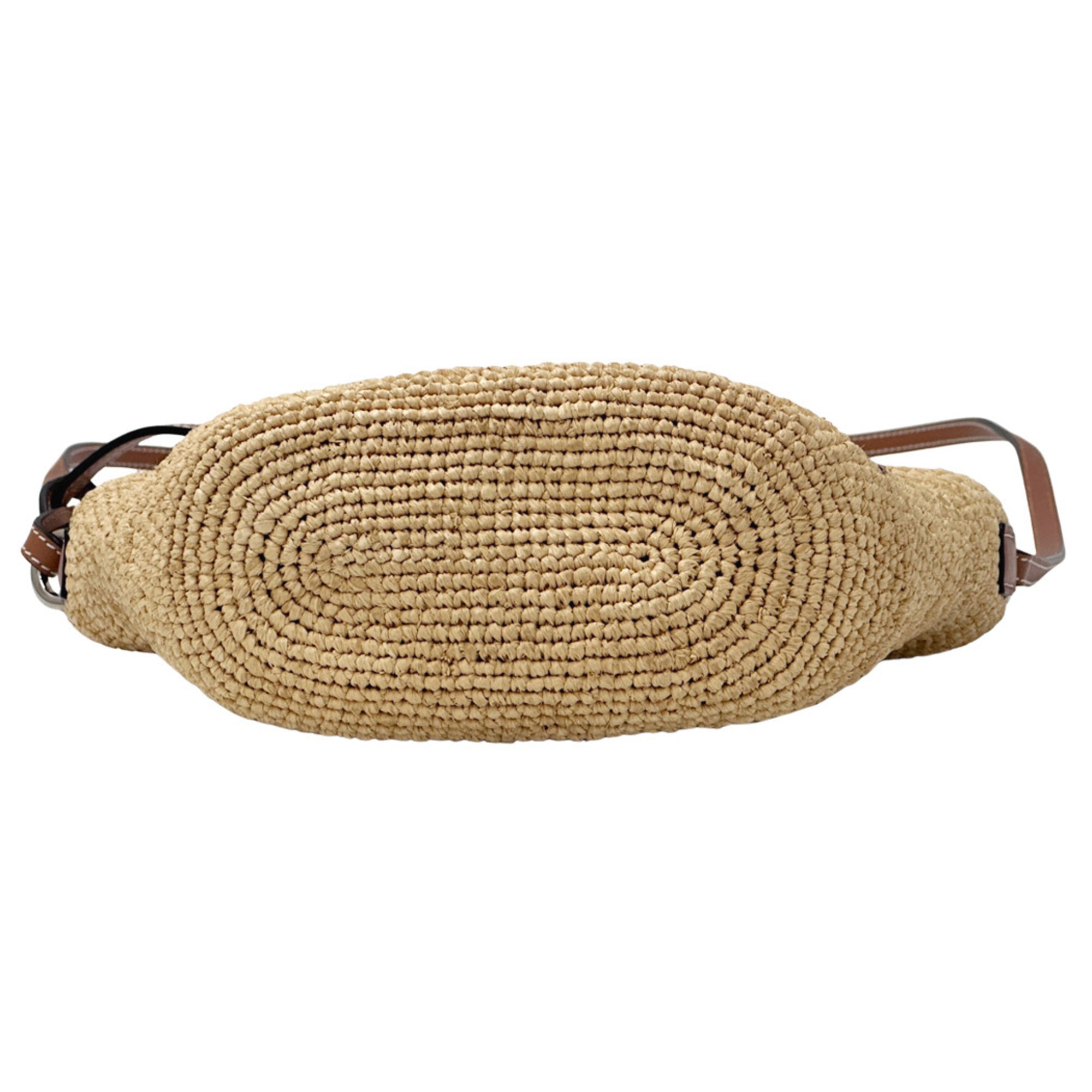 Loewe Beige Brown Raffia Leather Pochette Shoulder Bag (Pre-Owned)