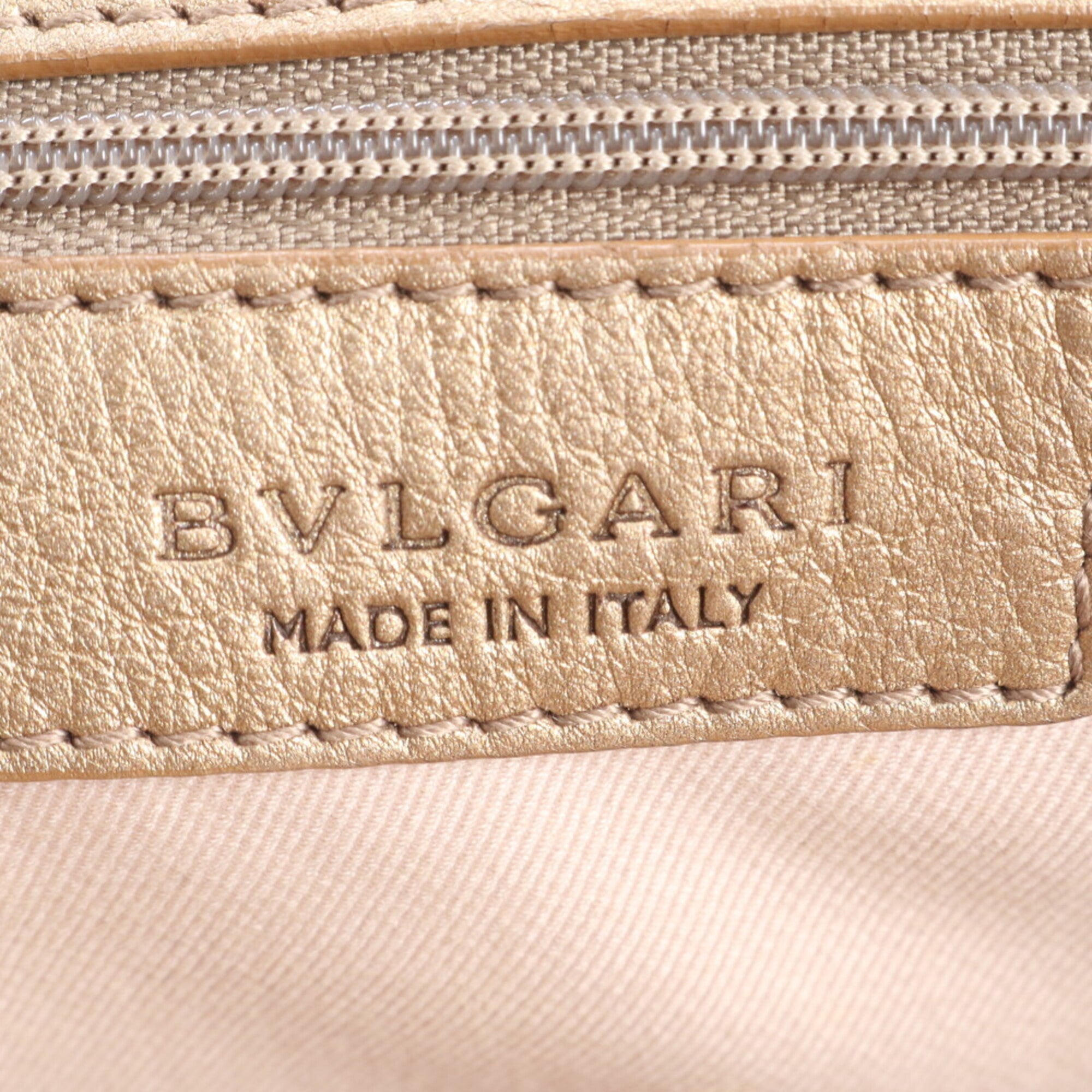 Bvlgari Gold Leather Handbag (Pre-Owned)