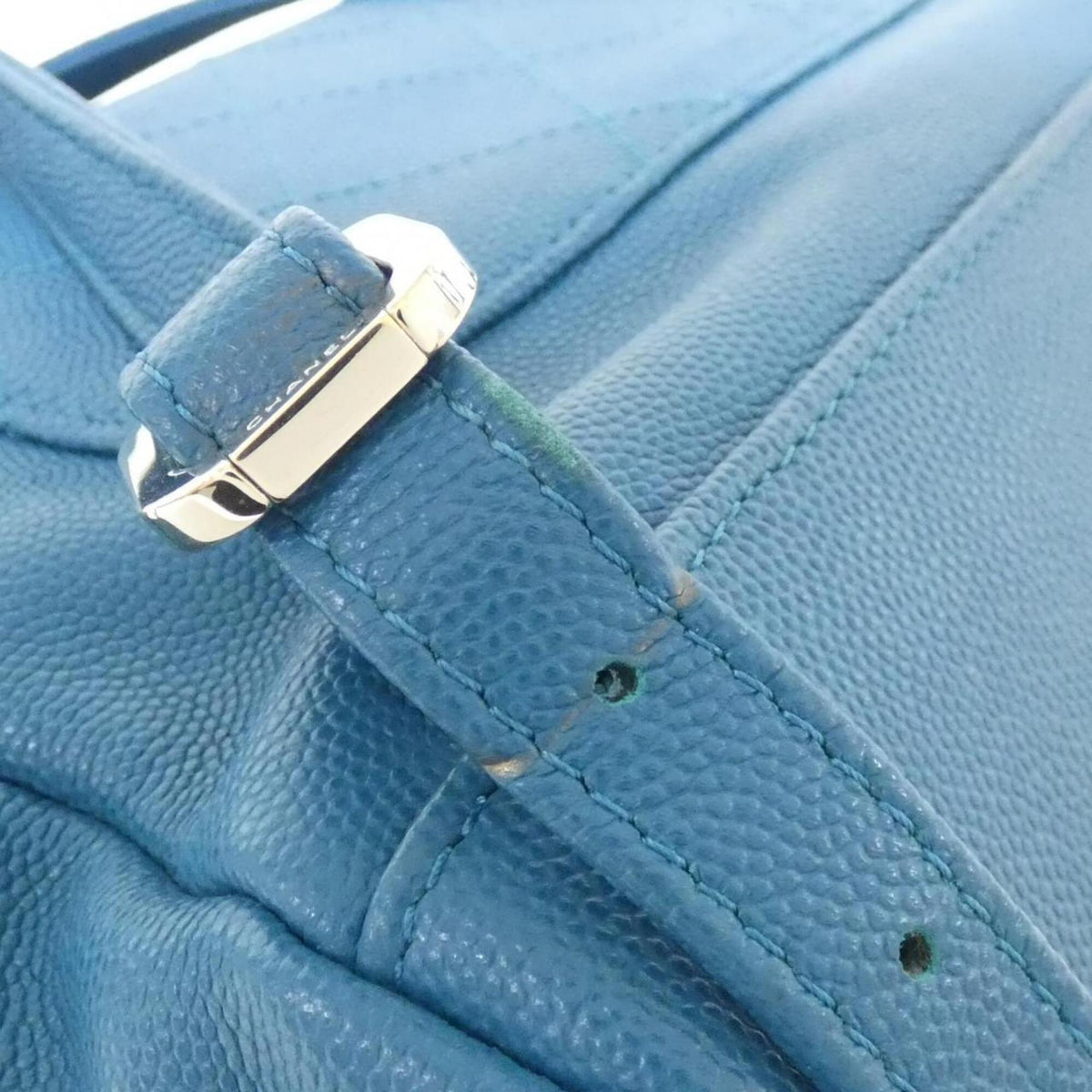 Chanel Blue Grained Calfskin Backpack (Pre-Owned)