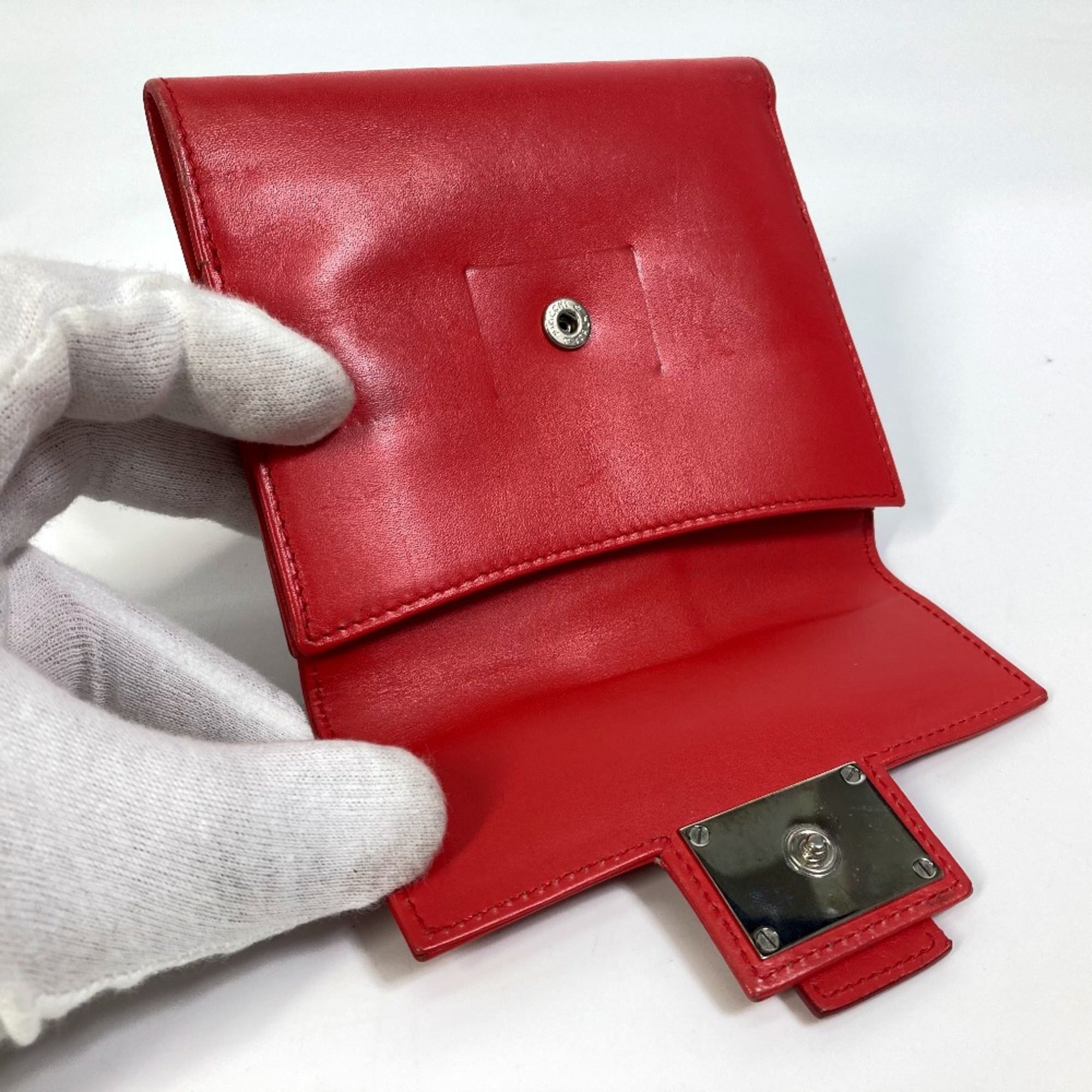 Salvatore Ferragamo Red Leather Wallet (Bi-Fold) (Pre-Owned)