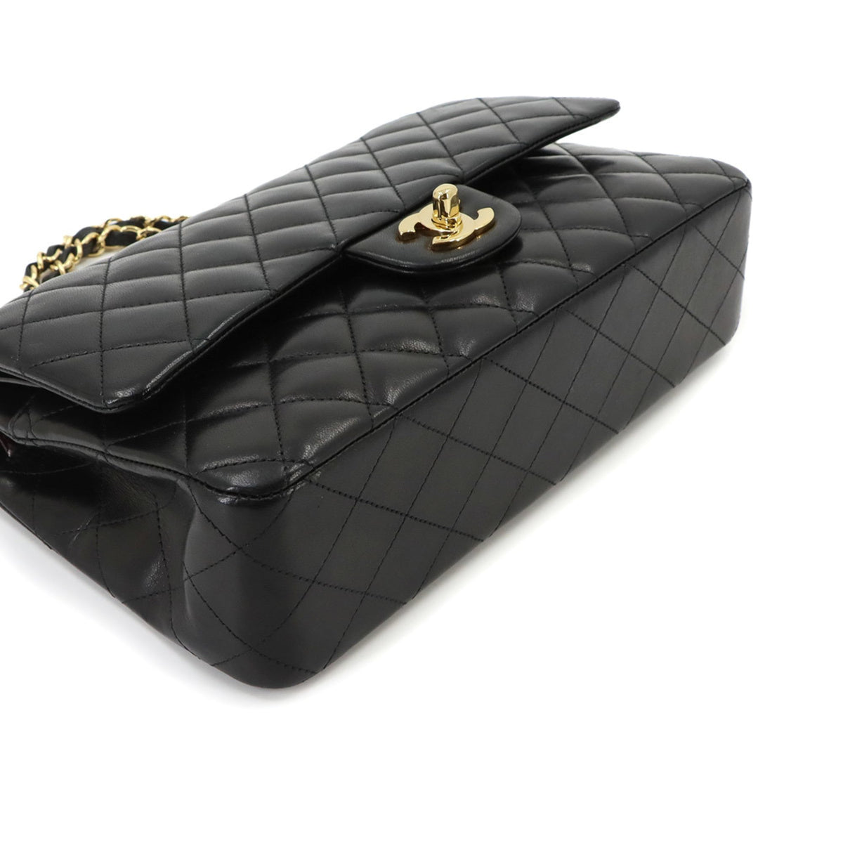 Chanel Black Leather Handbag Shoulder Bag (Pre-Owned)
