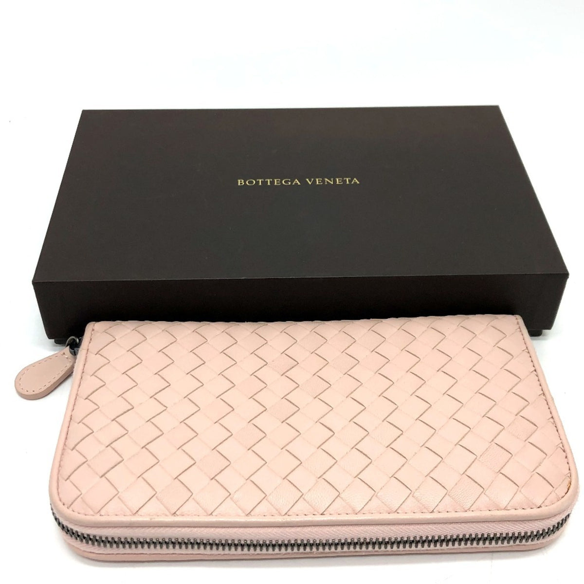 Bottega Veneta Pink Intrecciato Long Wallet (Bi-Fold) (Pre-Owned)