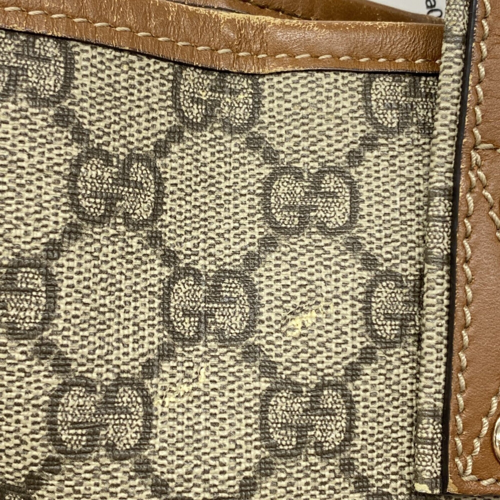 Gucci Beige Brown Pvc Tote Bag (Pre-Owned)