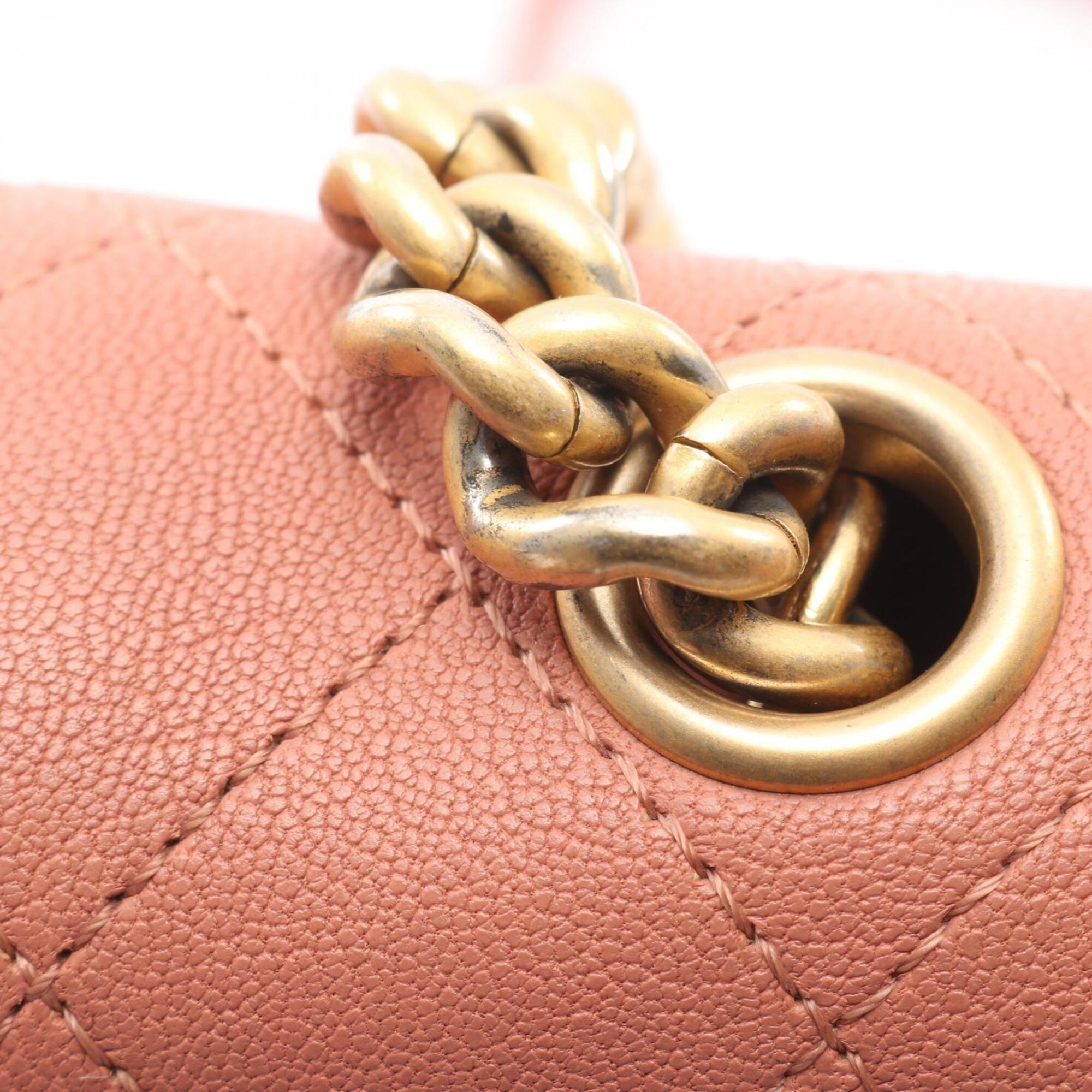 Chanel Matelasse Pink Leather Handbag Shoulder Bag (Pre-Owned)