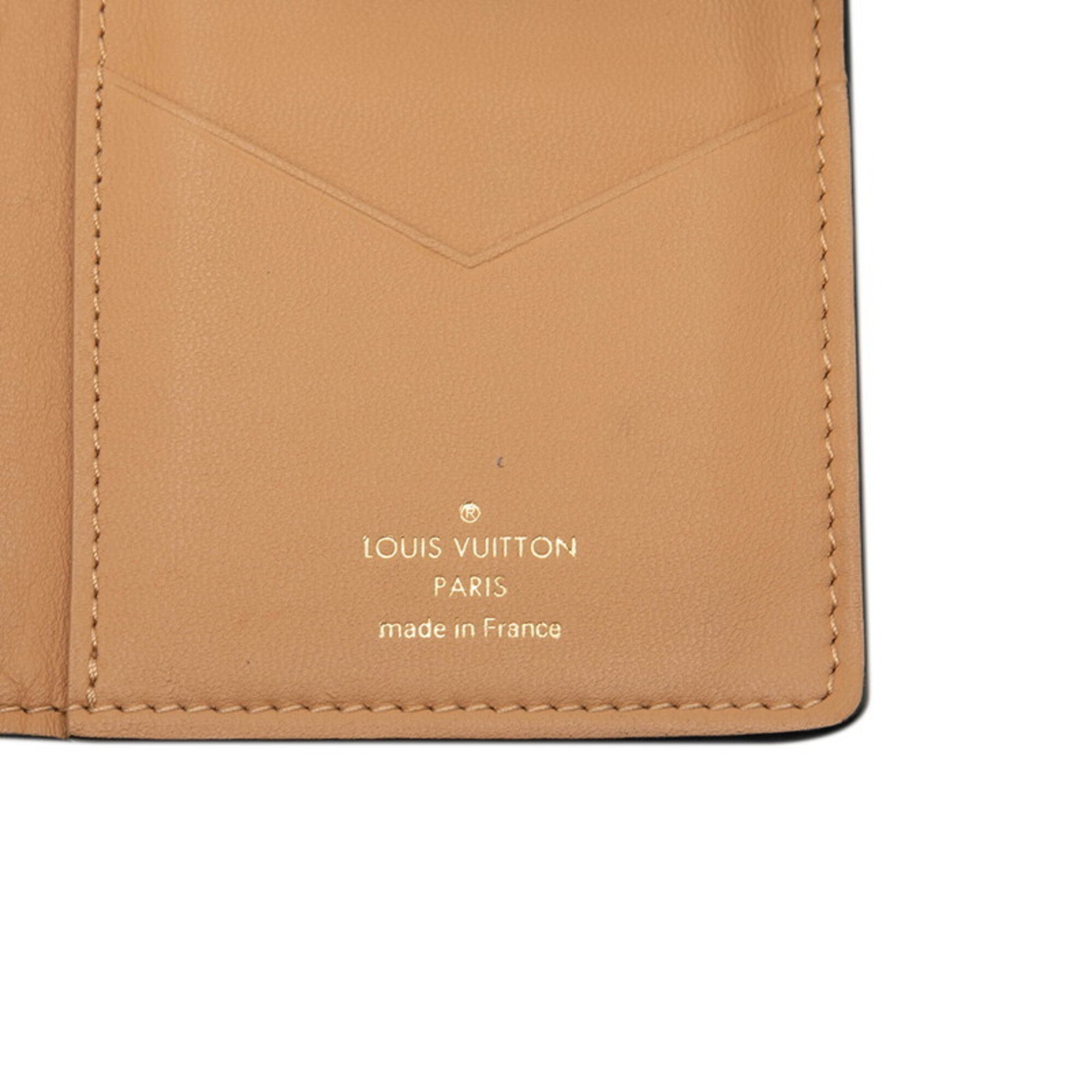Louis Vuitton Black Noir Leather Long Wallet (Bi-Fold) (Pre-Owned)