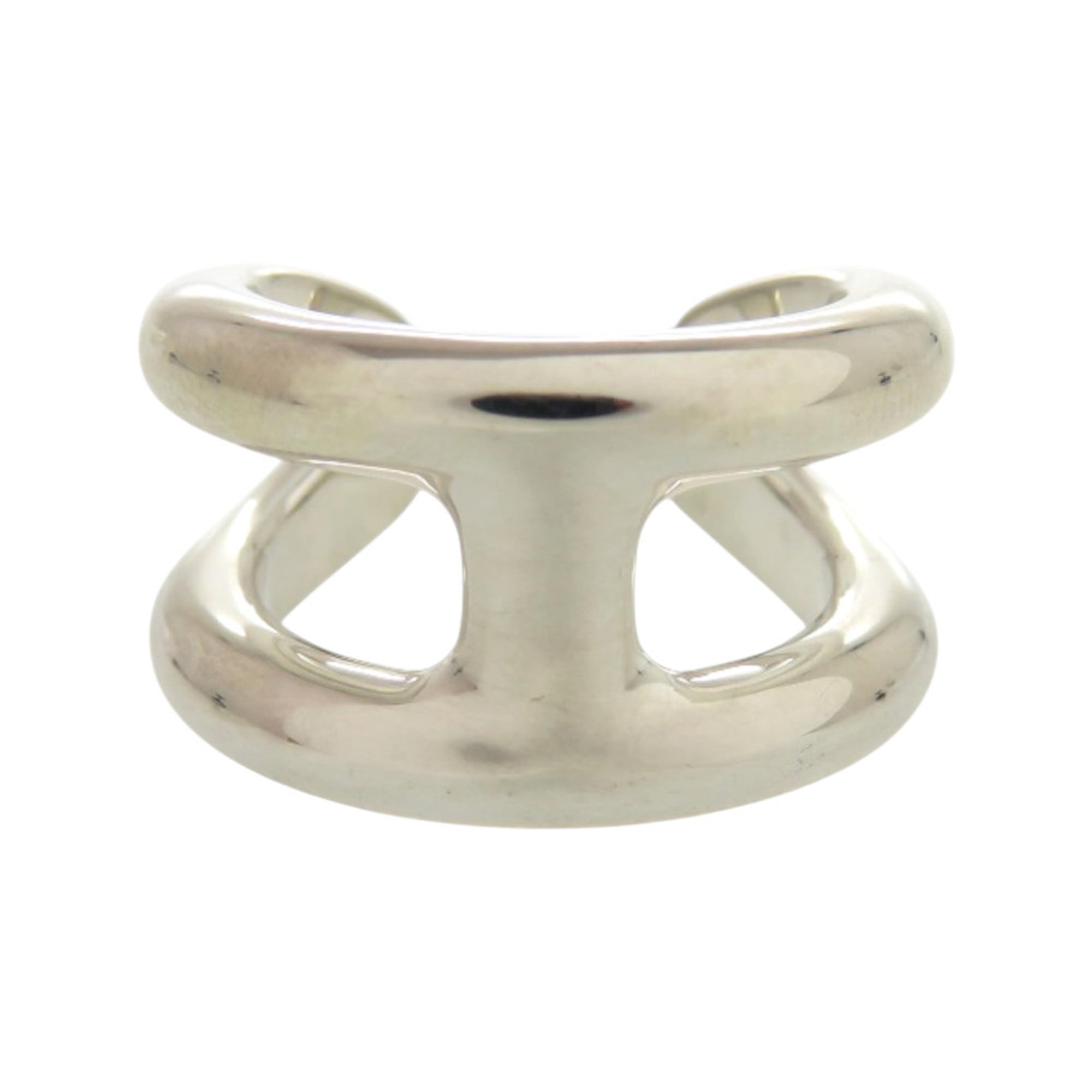 Hermes Silver Silver 925 Band Ring (Pre-Owned)