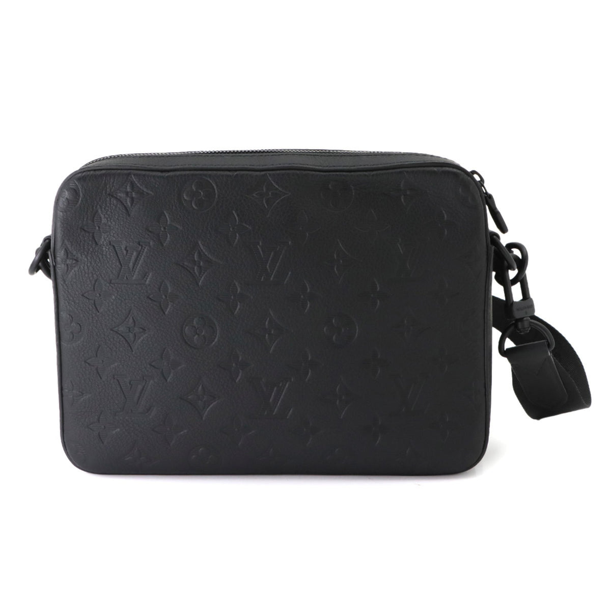 Louis Vuitton Black Noir Monogram Shadow Messenger Bag Shoulder Bag (Pre-Owned)