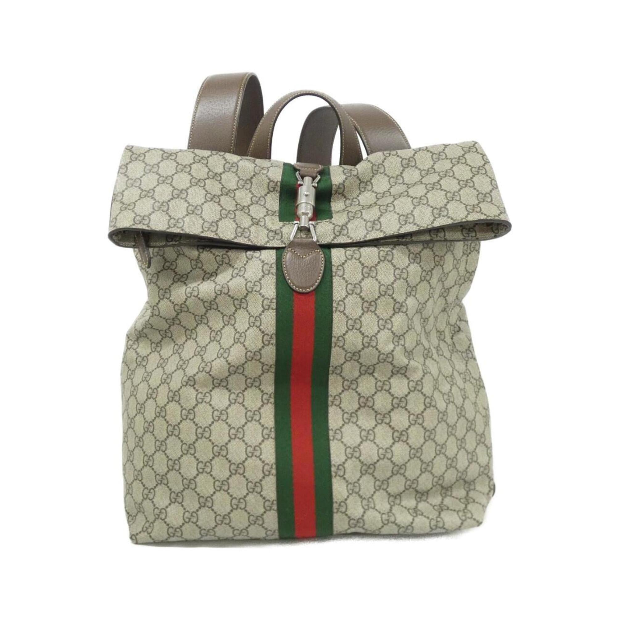 Gucci Beige Brown Gg Supreme Backpack (Pre-Owned)