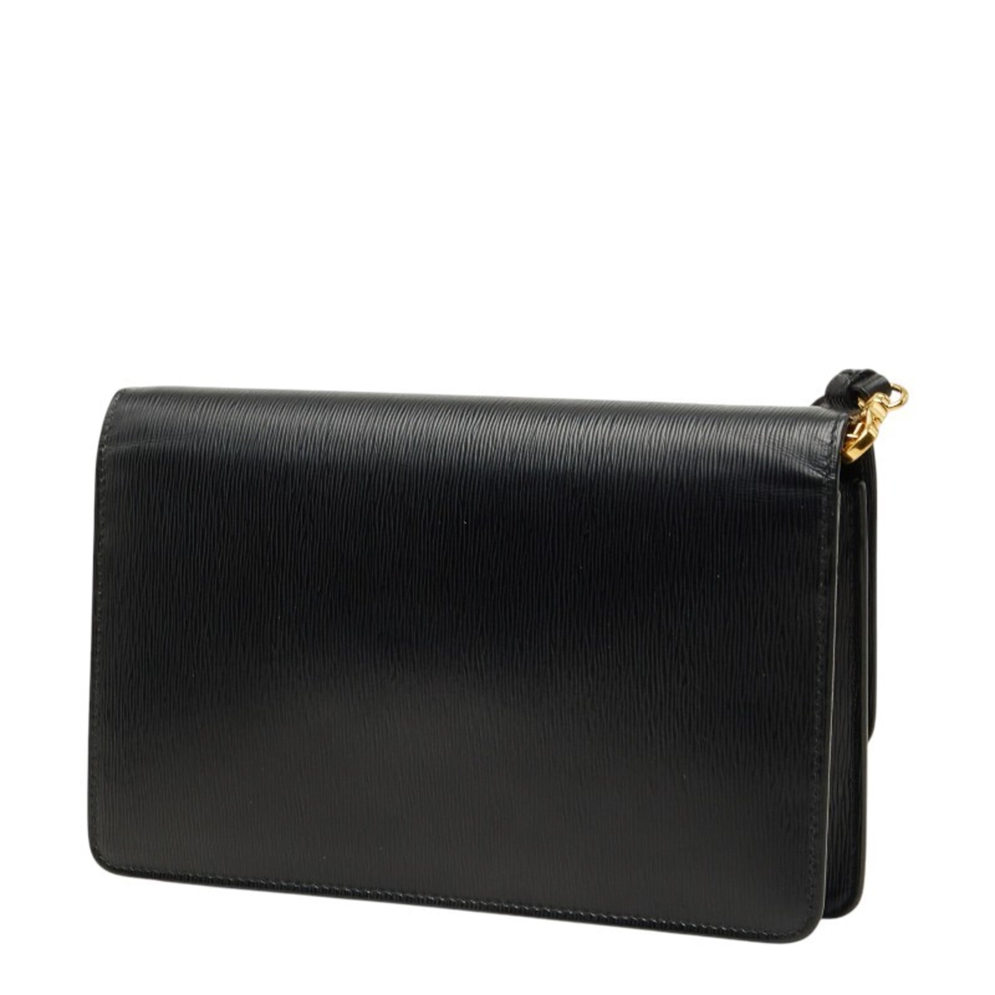 Prada Black Leather Shoulder Bag (Pre-Owned)