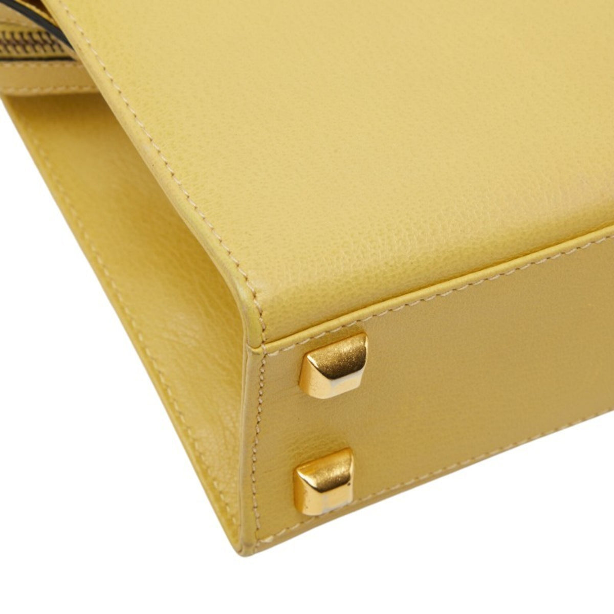 Salvatore Ferragamo Yellow Leather Handbag Shoulder Bag (Pre-Owned)