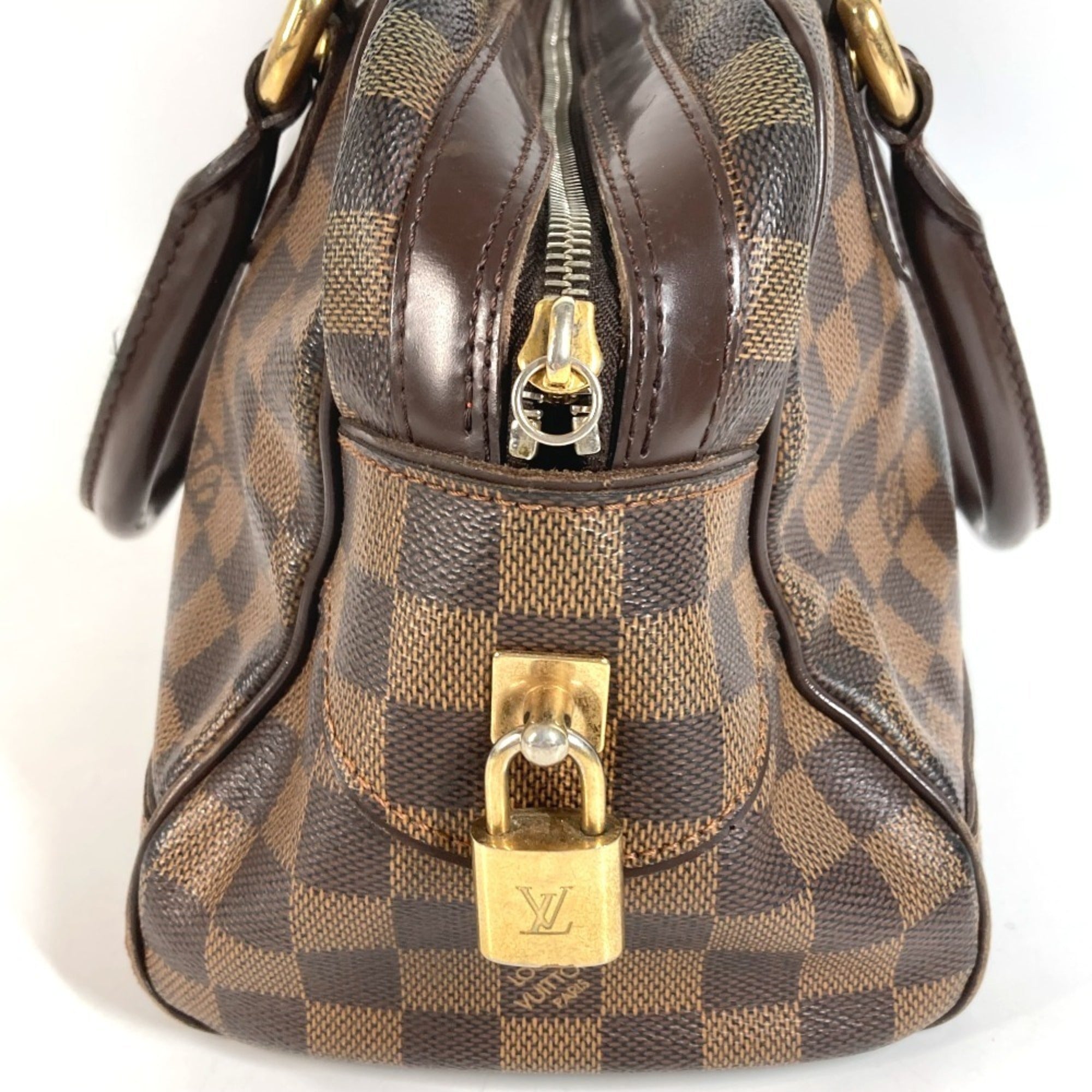 Louis Vuitton Damier Ebene Damier Canvas Boston Bag Handbag (Pre-Owned)