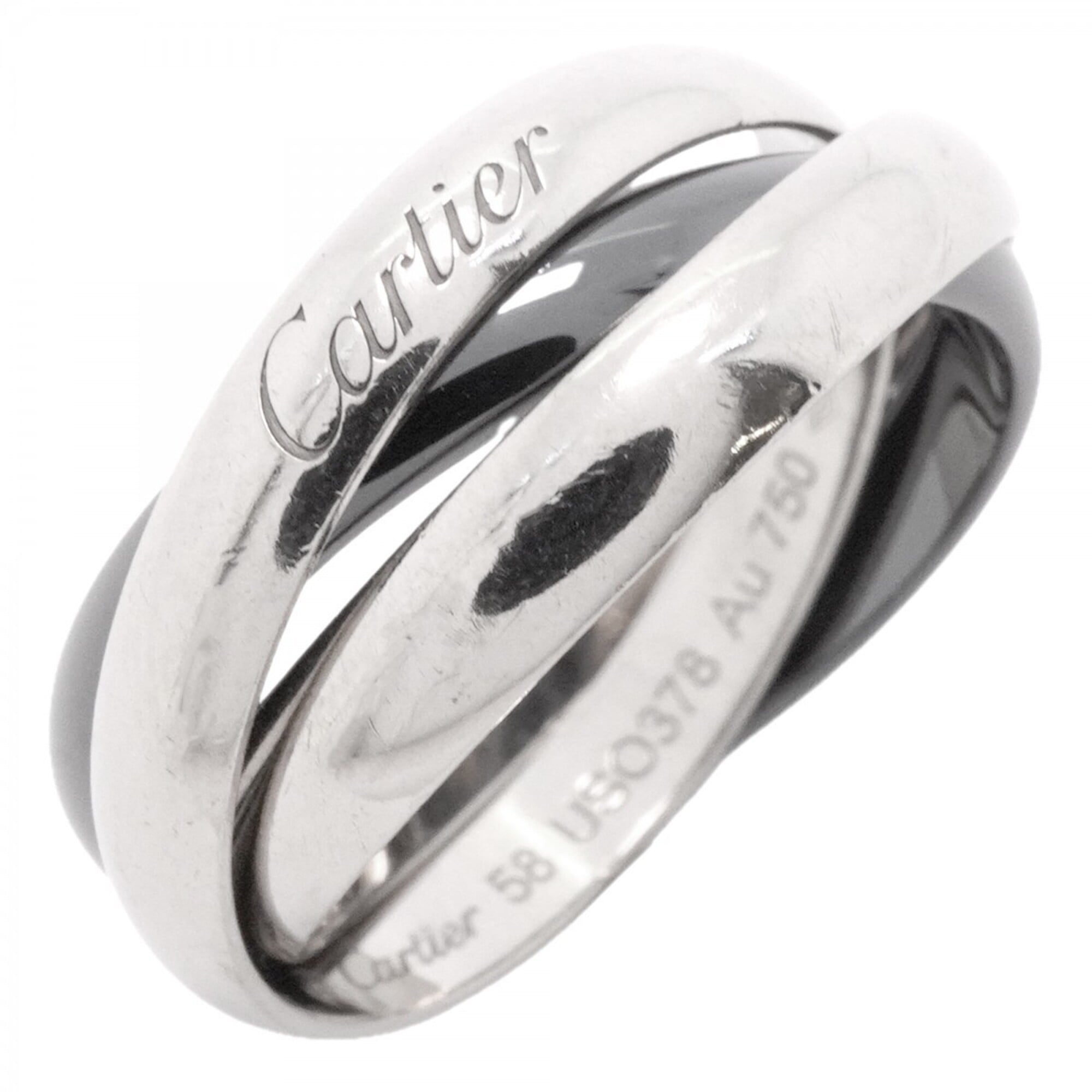 Cartier Black White Gold (18K) Ceramic Band Ring (Pre-Owned)