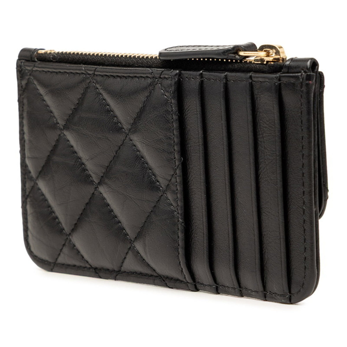 Chanel Black Leather Coin Purse/Coin Case (Pre-Owned)
