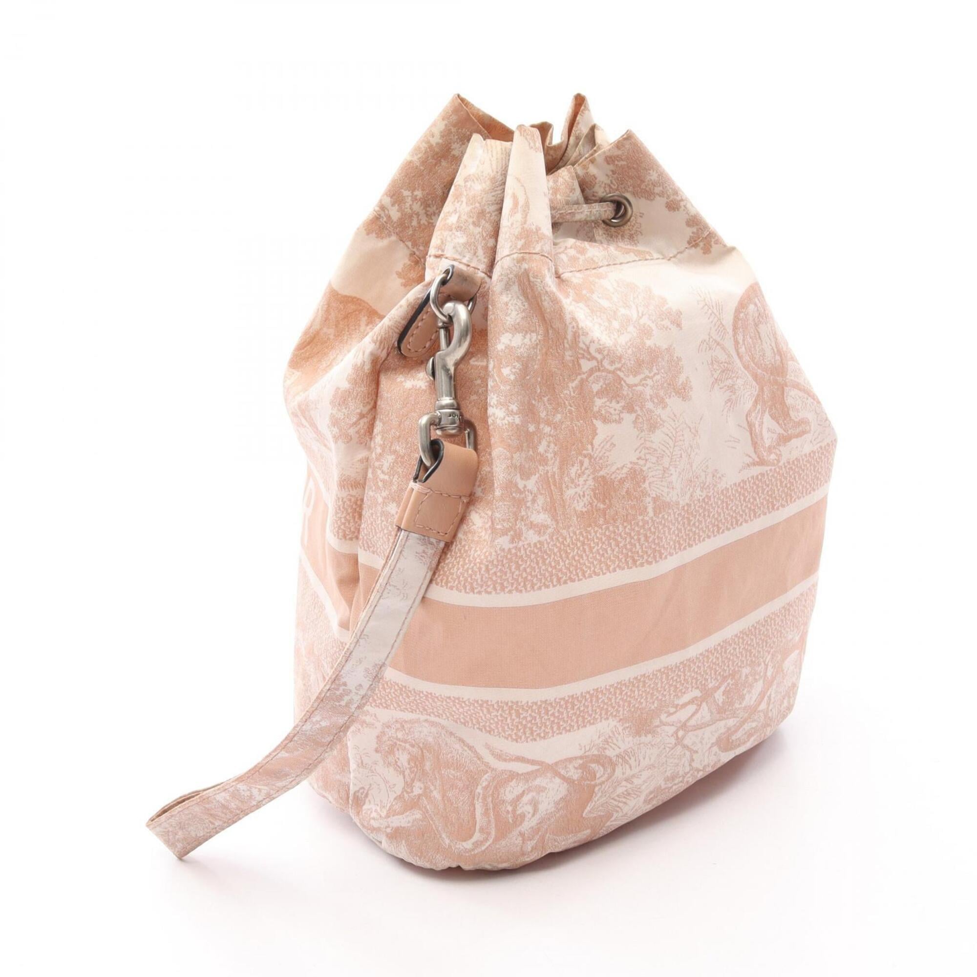 Christian Dior Pink White Nylon Leather Handbag (Pre-Owned)