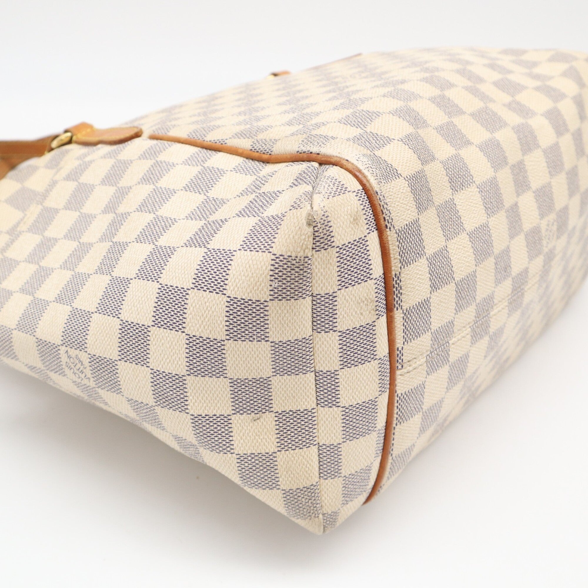 Louis Vuitton Azur Gray White Coated Canvas Leather Handbag (Pre-Owned)