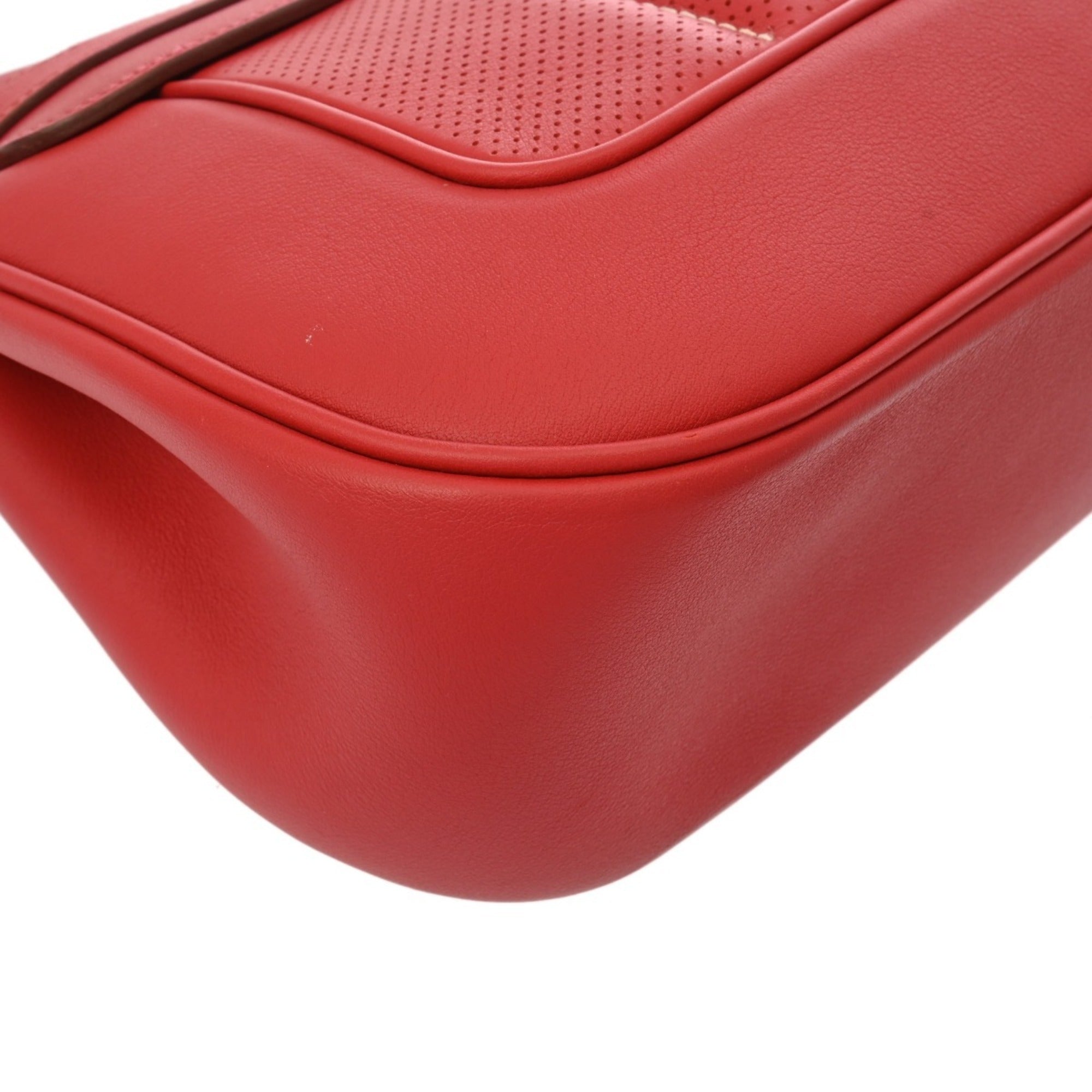 Hermes Rouge Casaque Swift Leather Shoulder Bag (Pre-Owned)