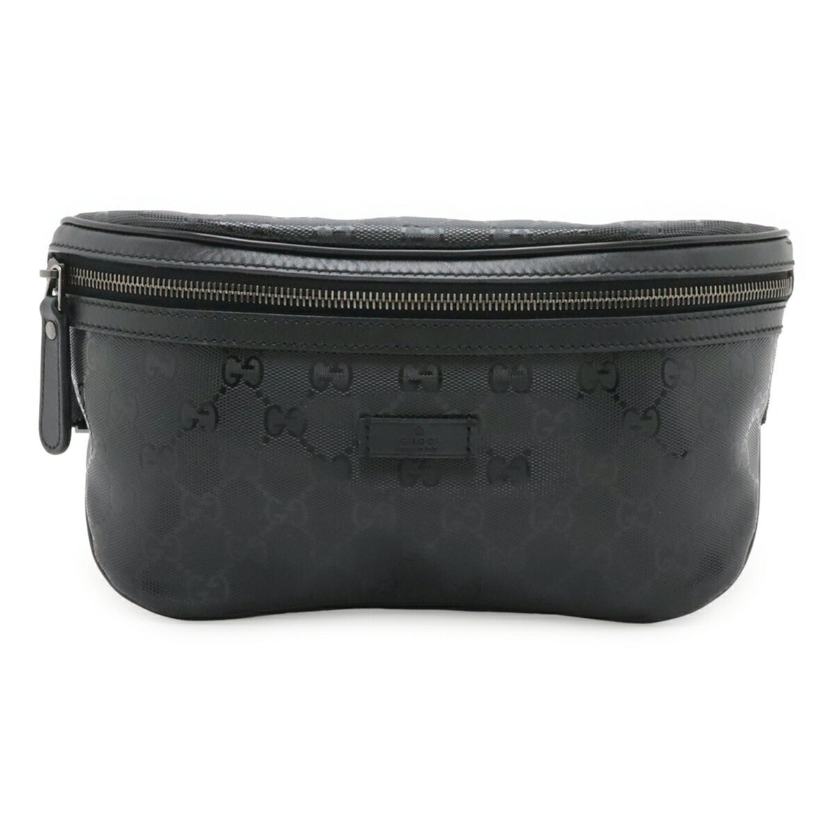 Gucci Gg Imprimé Black Coated Canvas Pvc Leather Fanny Pack Pouch Sling Bag (Pre-Owned)