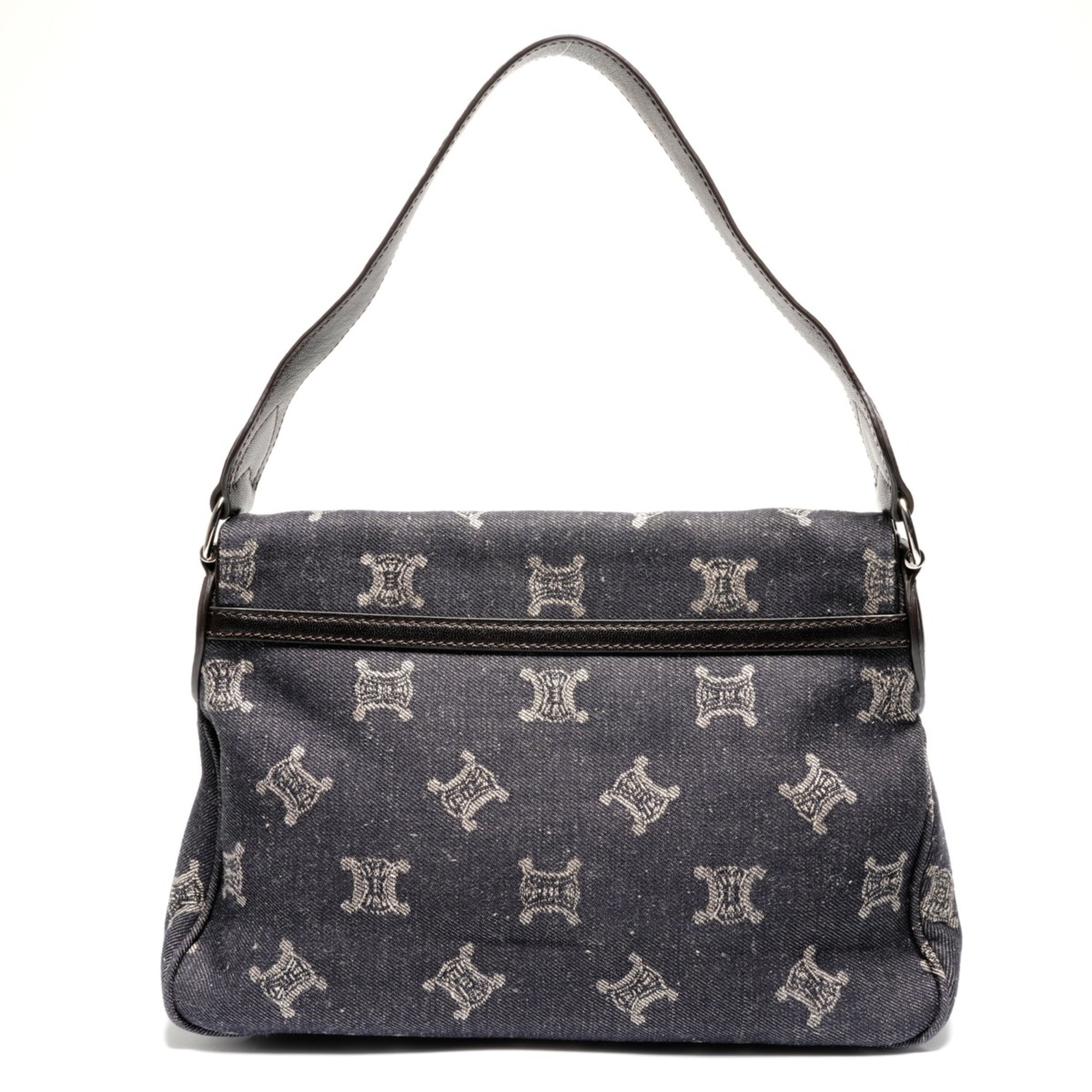 Celine Macadam Navy Denim Shoulder Bag (Pre-Owned)