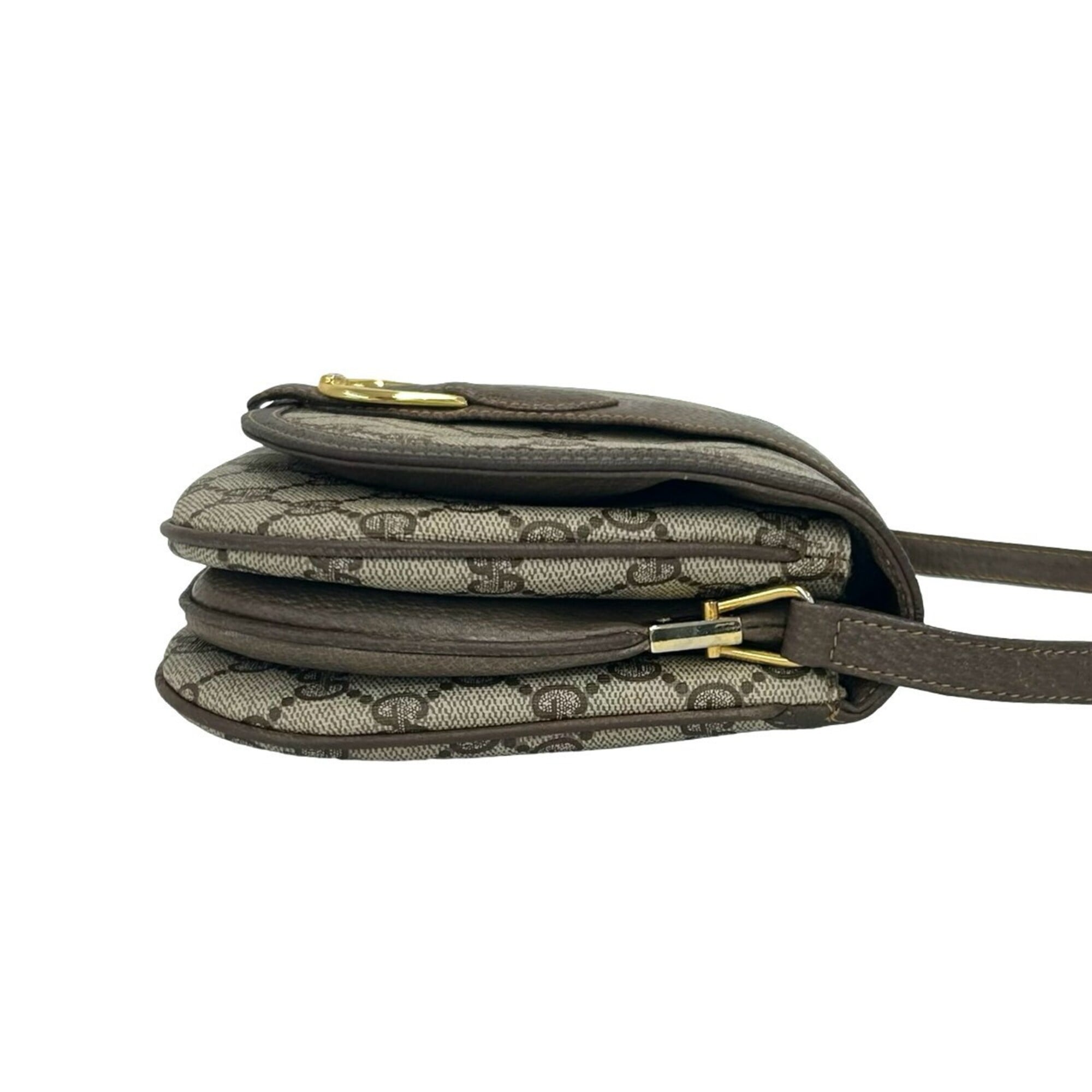 Gucci Brown Leather Pvc Pochette Shoulder Bag (Pre-Owned)