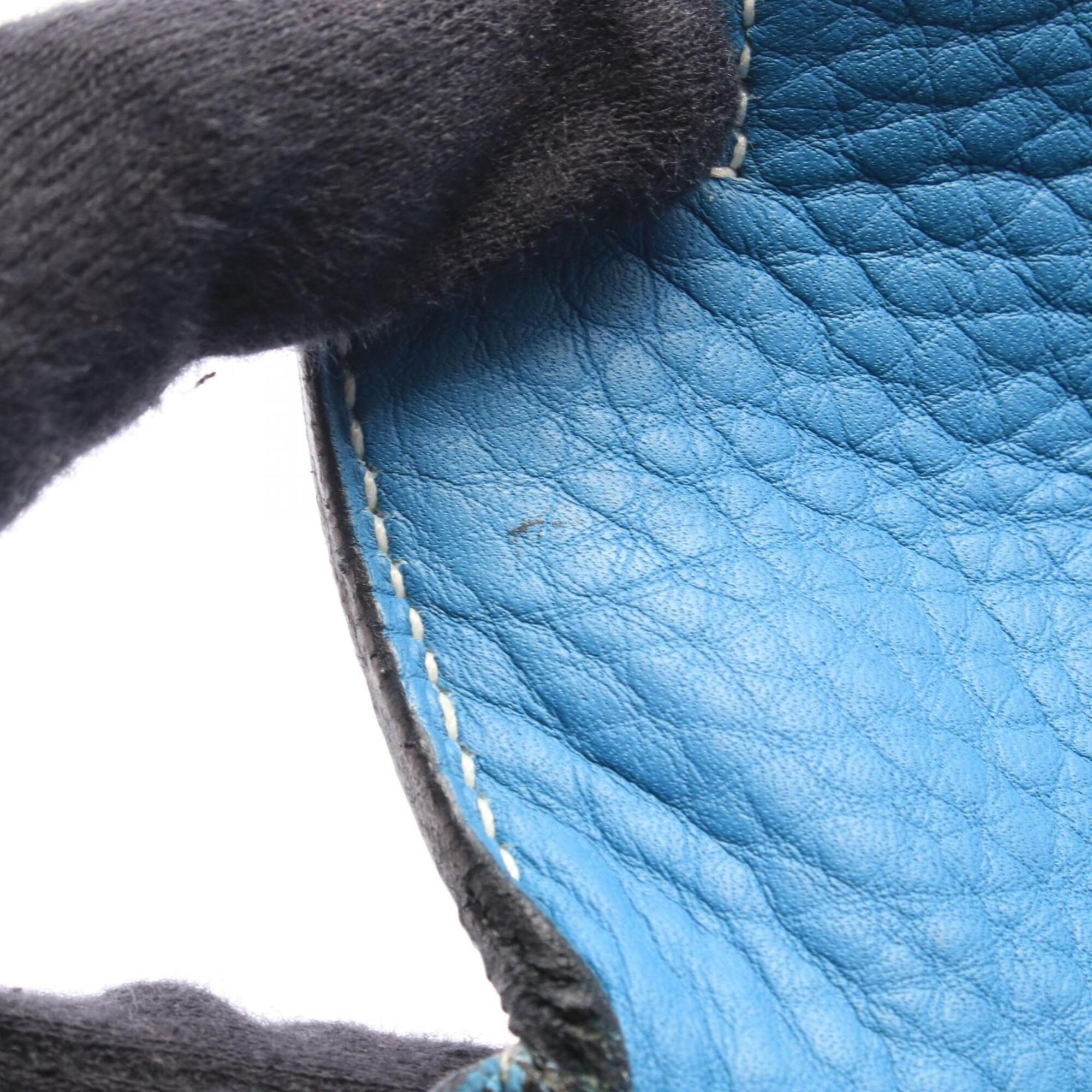 Hermes Blue Blue Jean Taurillon Clemence Leather Leather Handbag (Pre-Owned)