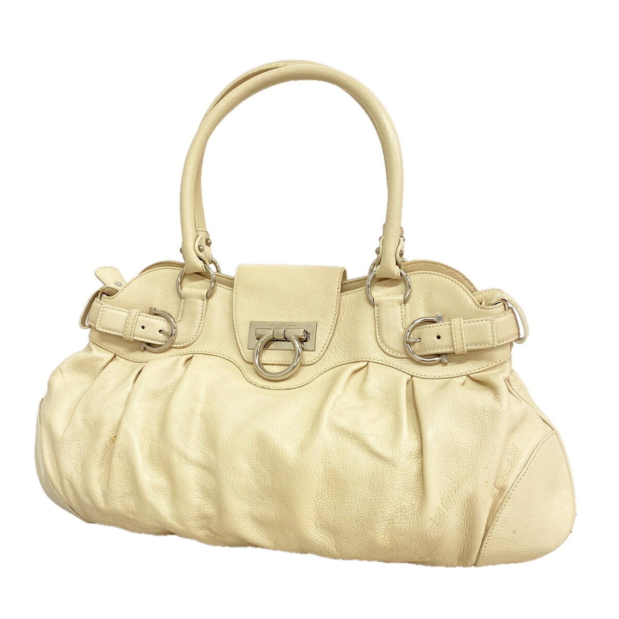 Salvatore Ferragamo White Leather Handbag (Pre-Owned)