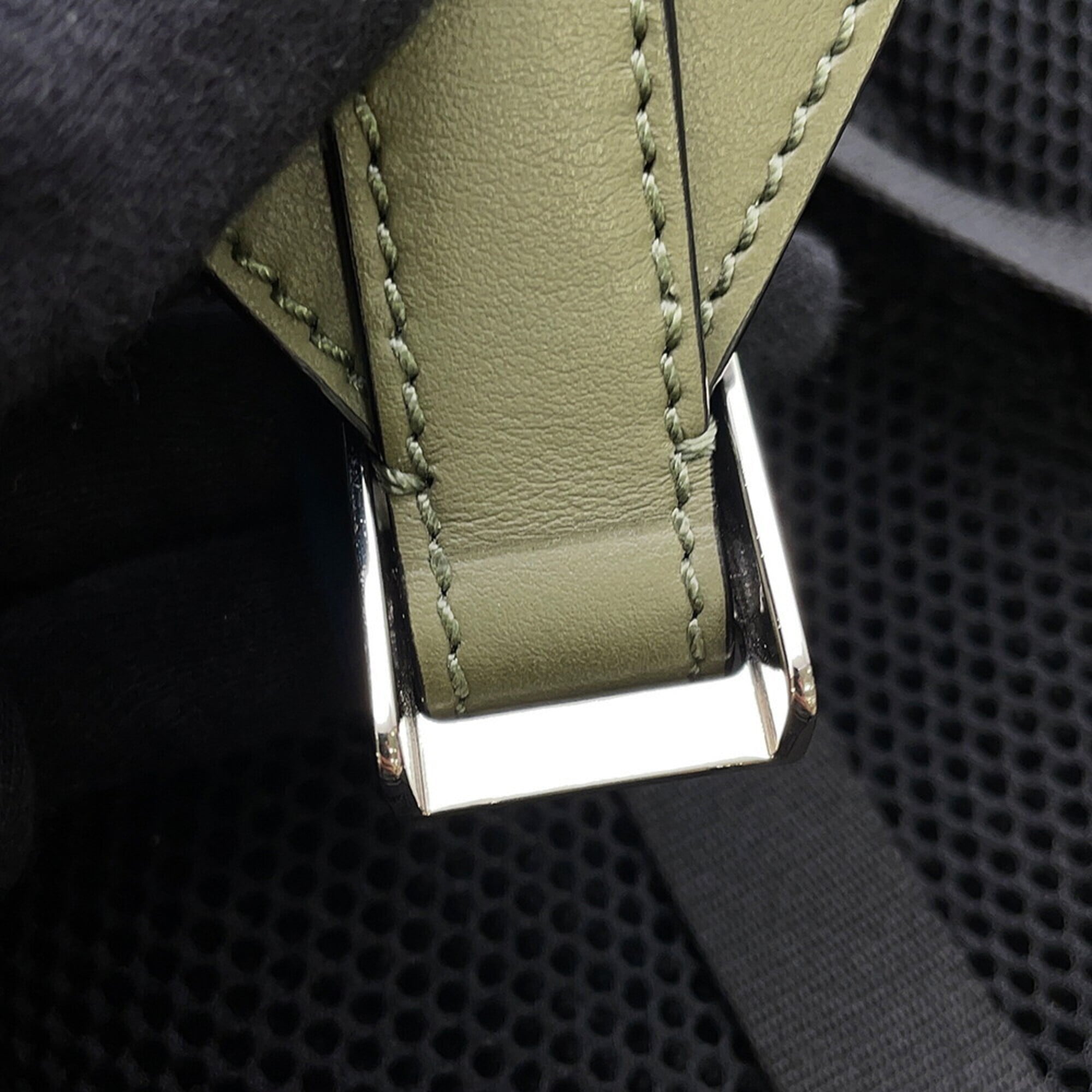 Fendi Khaki Multi-Color Nylon Leather Handbag (Pre-Owned)
