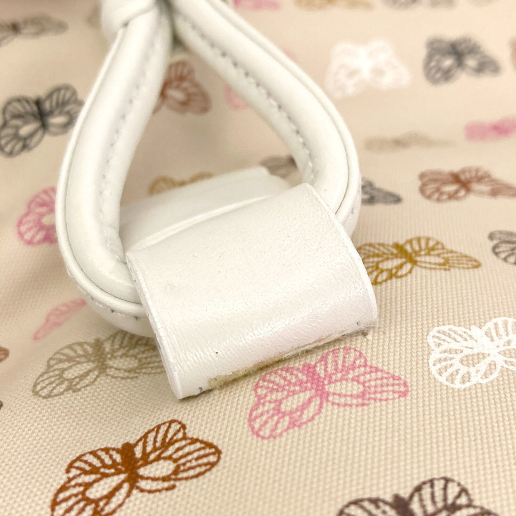 Bottega Veneta Beige Pink White Canvas Tote Bag (Pre-Owned)