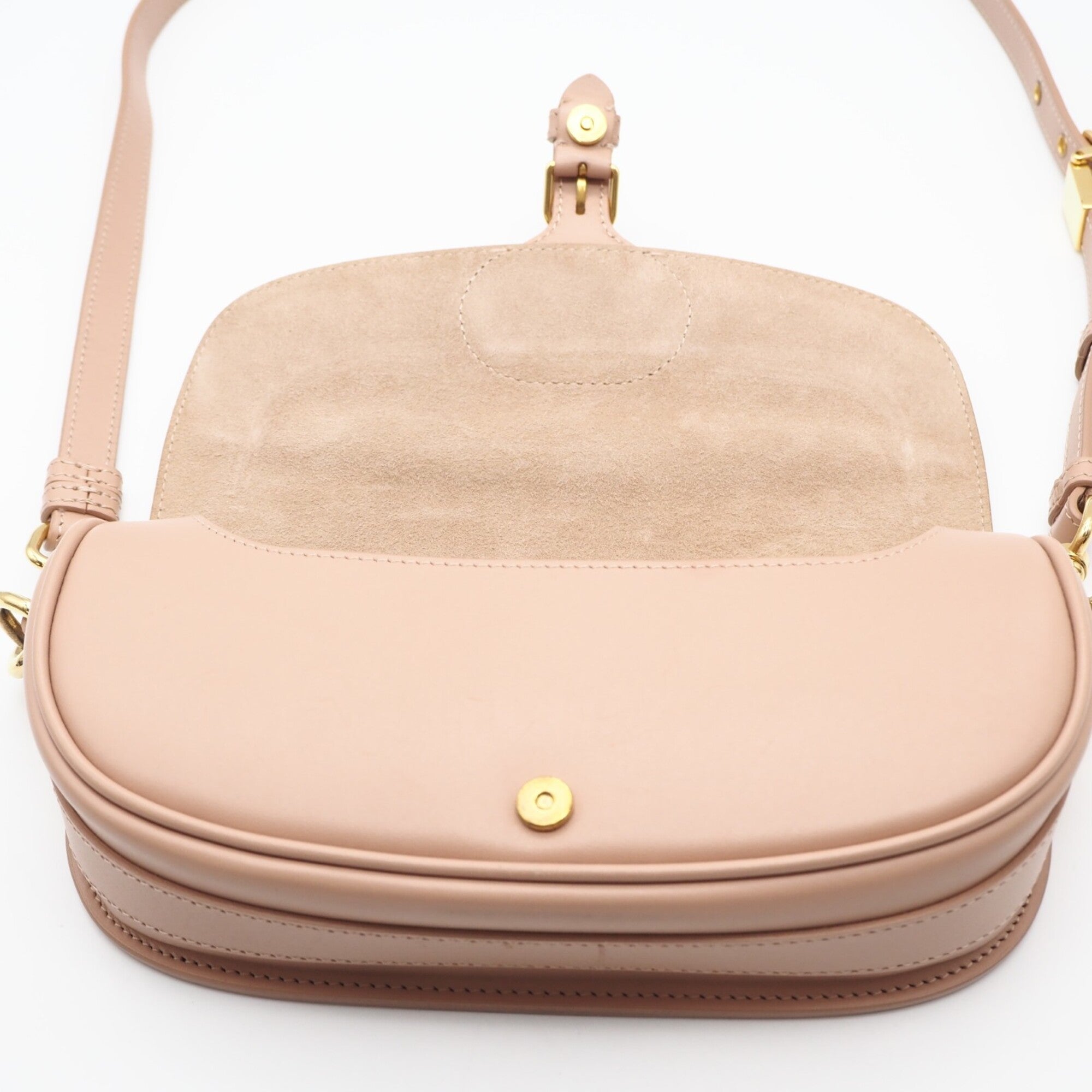 Christian Dior Pink Beige Leather Shoulder Bag (Pre-Owned)